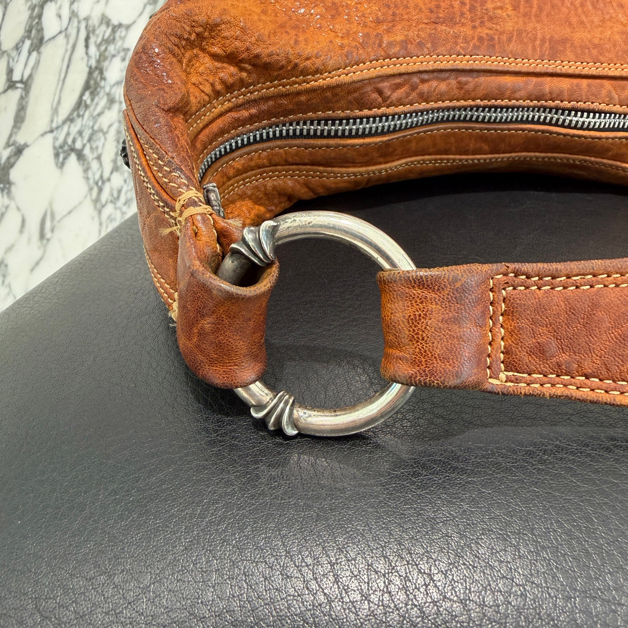 CHROME HEARTS Scroll Label Leather Hobo Bag クロムハーツ スクロールラベル レザーホーボーバッグ