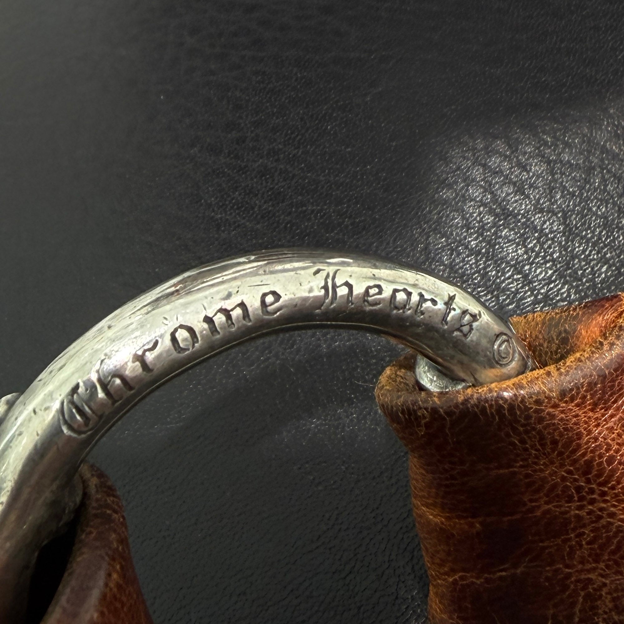 CHROME HEARTS Scroll Label Leather Hobo Bag クロムハーツ スクロールラベル レザーホーボーバッグ
