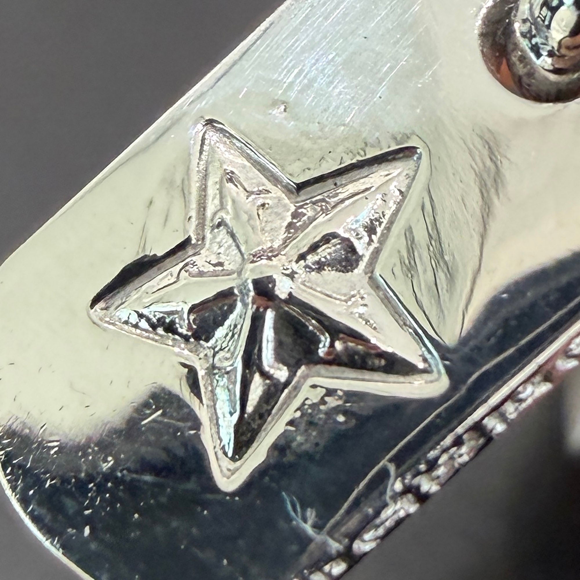 CHROME HEARTS 18K WG TINY STAR Dock Tag Pendant Charm クロムハーツ