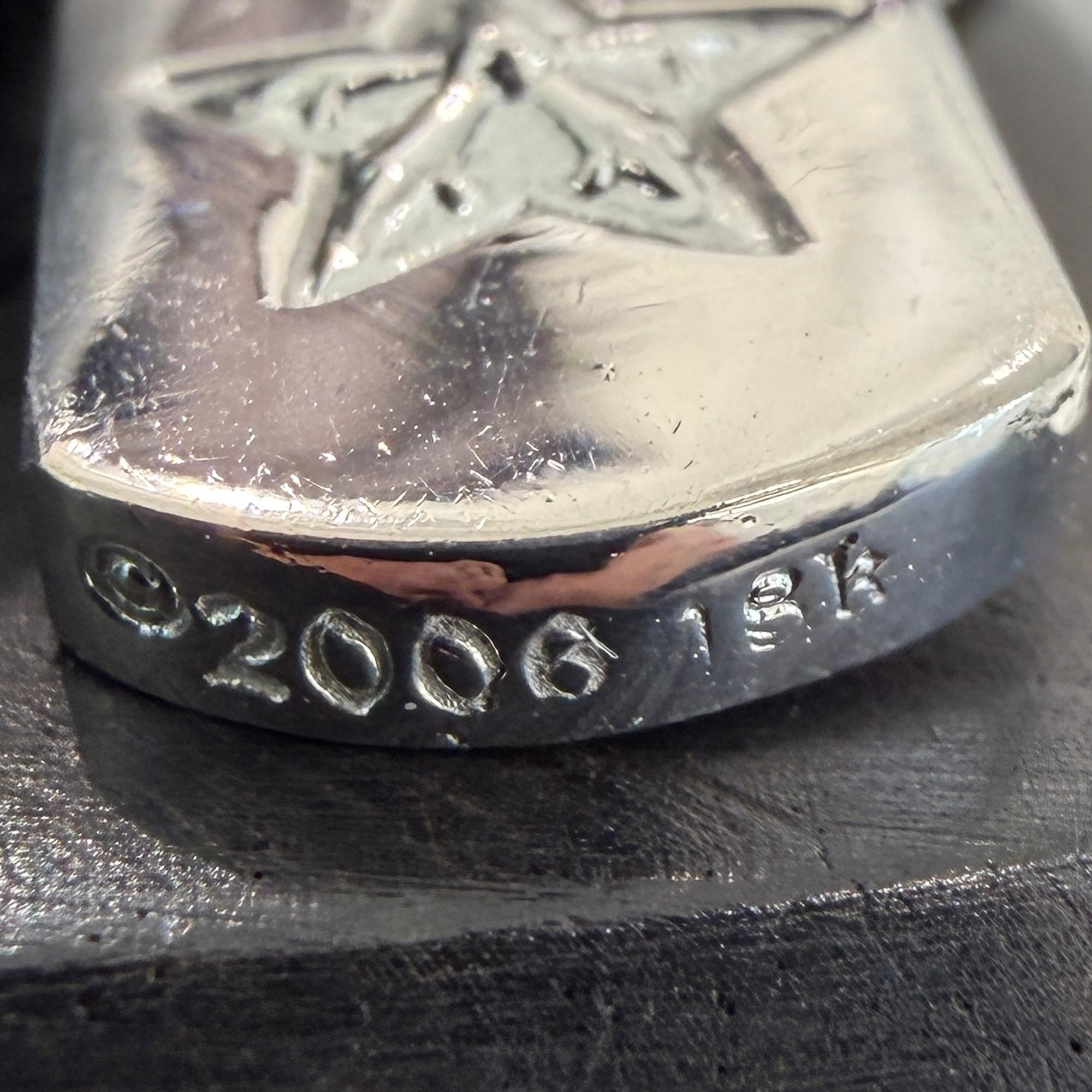 CHROME HEARTS 18K WG TINY STAR Dock Tag Pendant Charm クロムハーツ