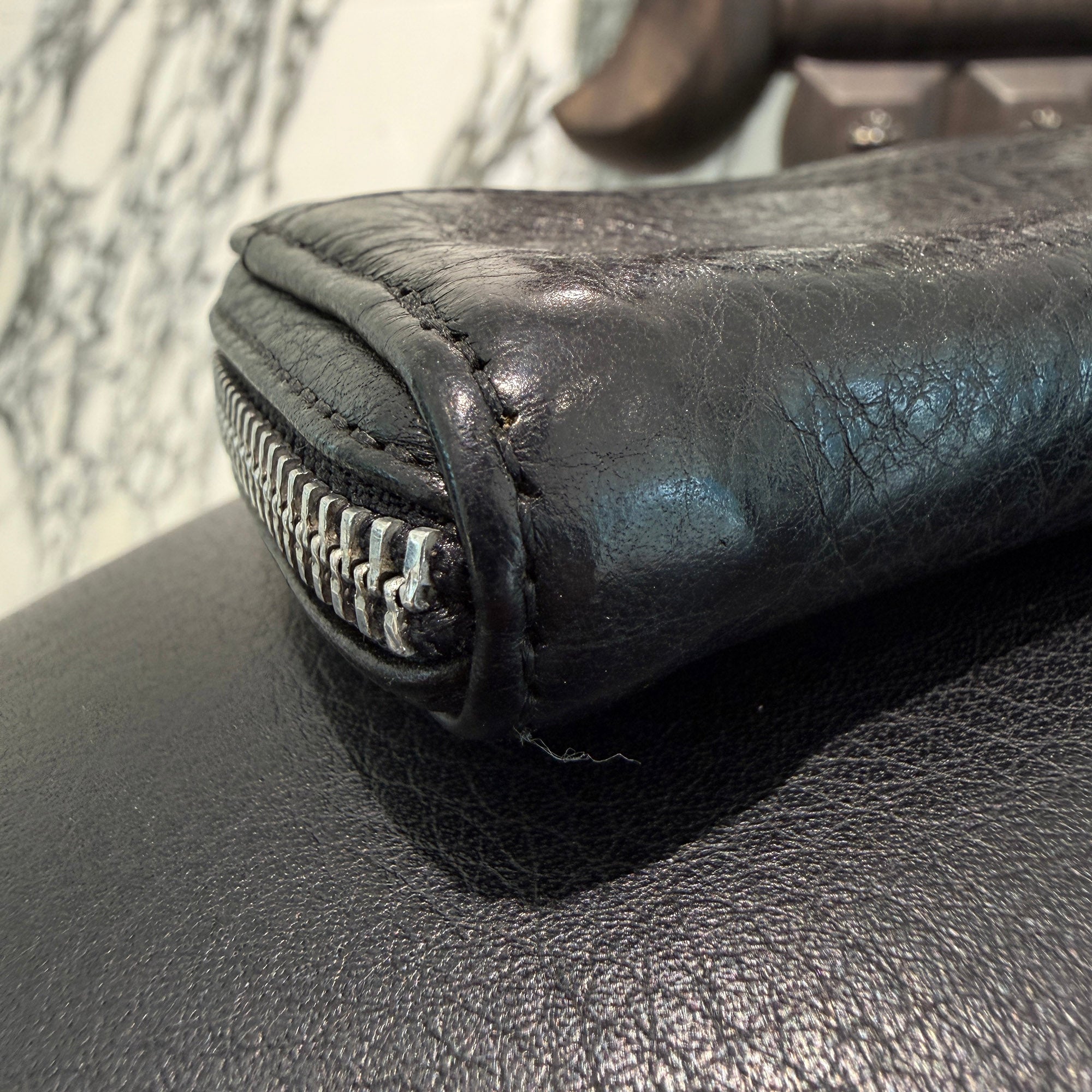 CHROME HEARTS Round Zip Leather Coin Case クロムハーツ ラウンド