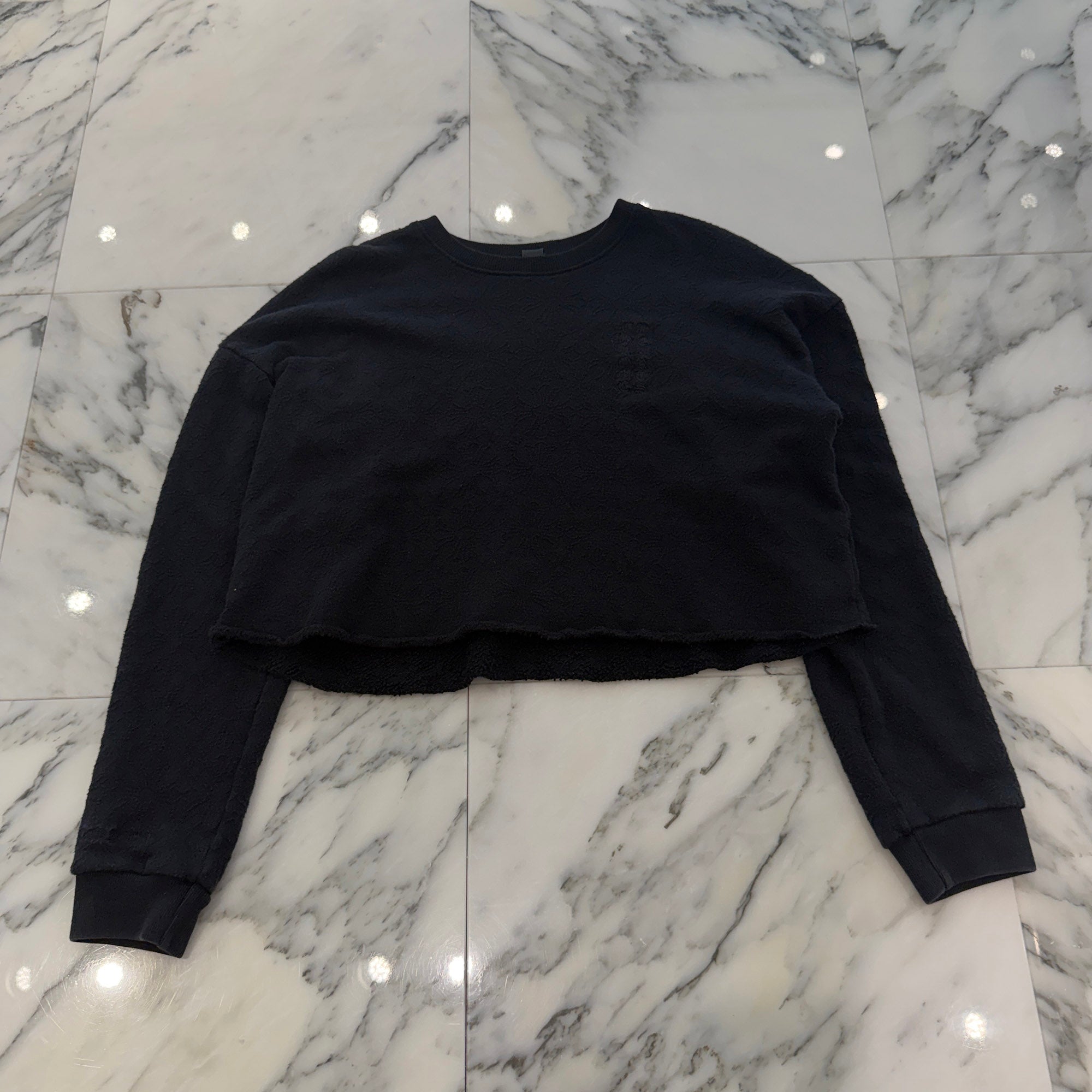 CHROME HEARTS Y NOT Vertical Logo Cropped Sweat Shirt Size S クロムハーツ ワイノット ヴァーティカルロゴ クロップド スウェットシャツ Tシャツ サイズS