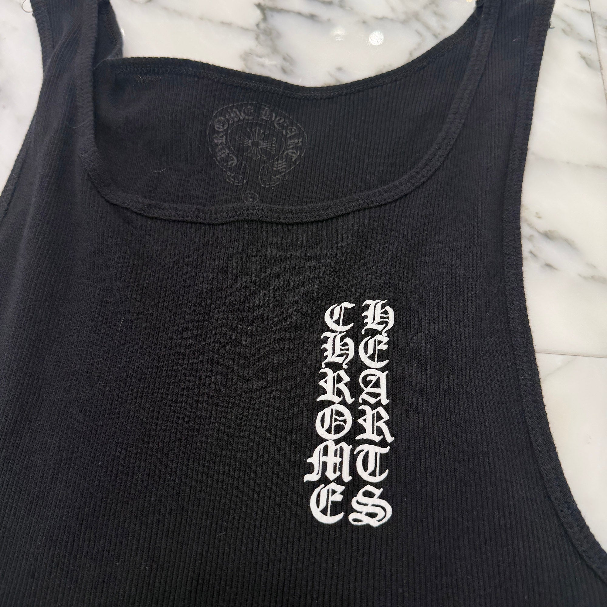 CHROME HEARTS Vertical Side Logo Tank Top Size L クロムハーツ