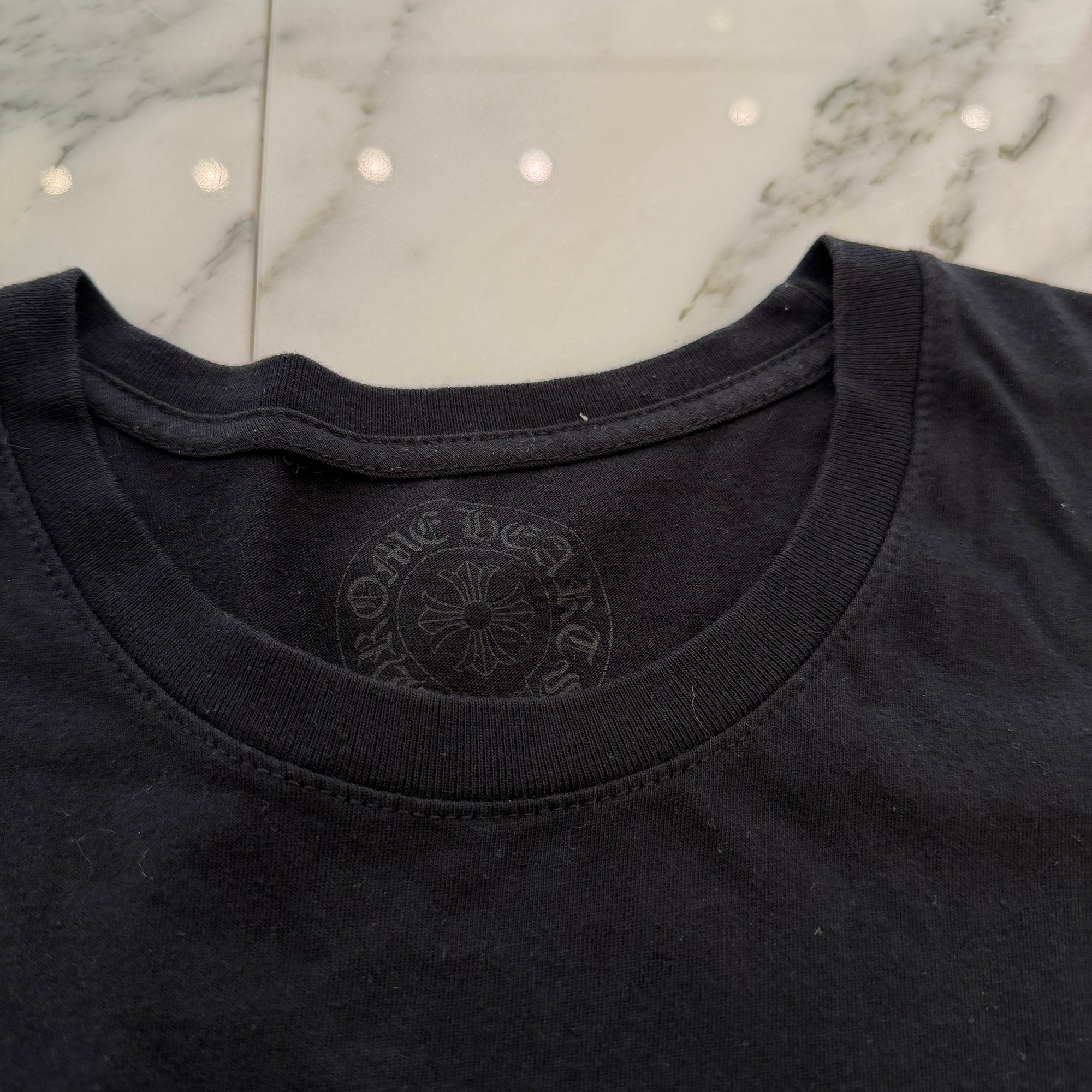 CHROME HEARTS Vertical T Bar Logo Back Horseshoe Print Tee Size L クロムハーツ バーティカル Tバーロゴ バックホースシュー Tシャツ サイズL