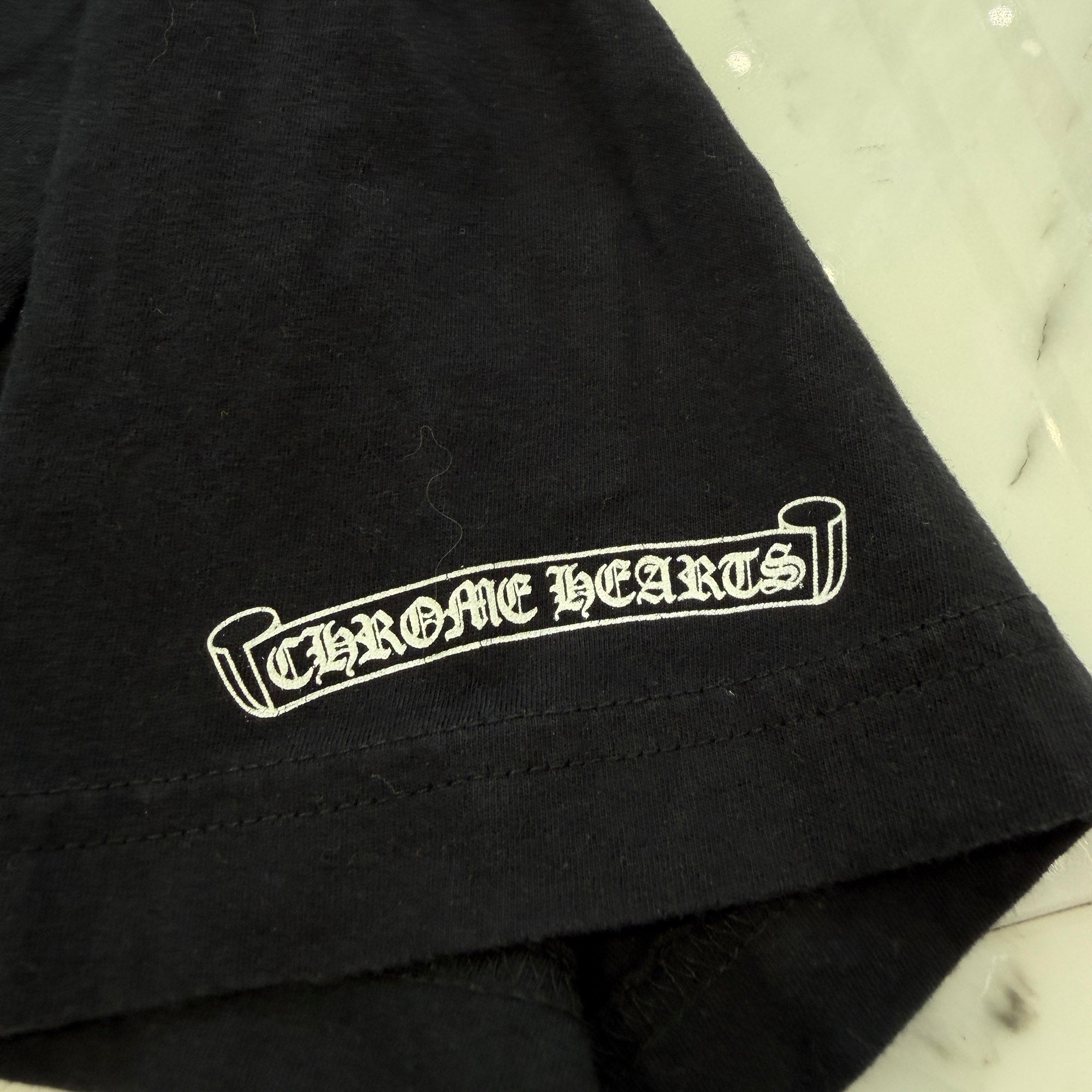 CHROME HEARTS Vertical T Bar Logo Back Horseshoe Print Tee Size L クロムハーツ バーティカル Tバーロゴ バックホースシュー Tシャツ サイズL
