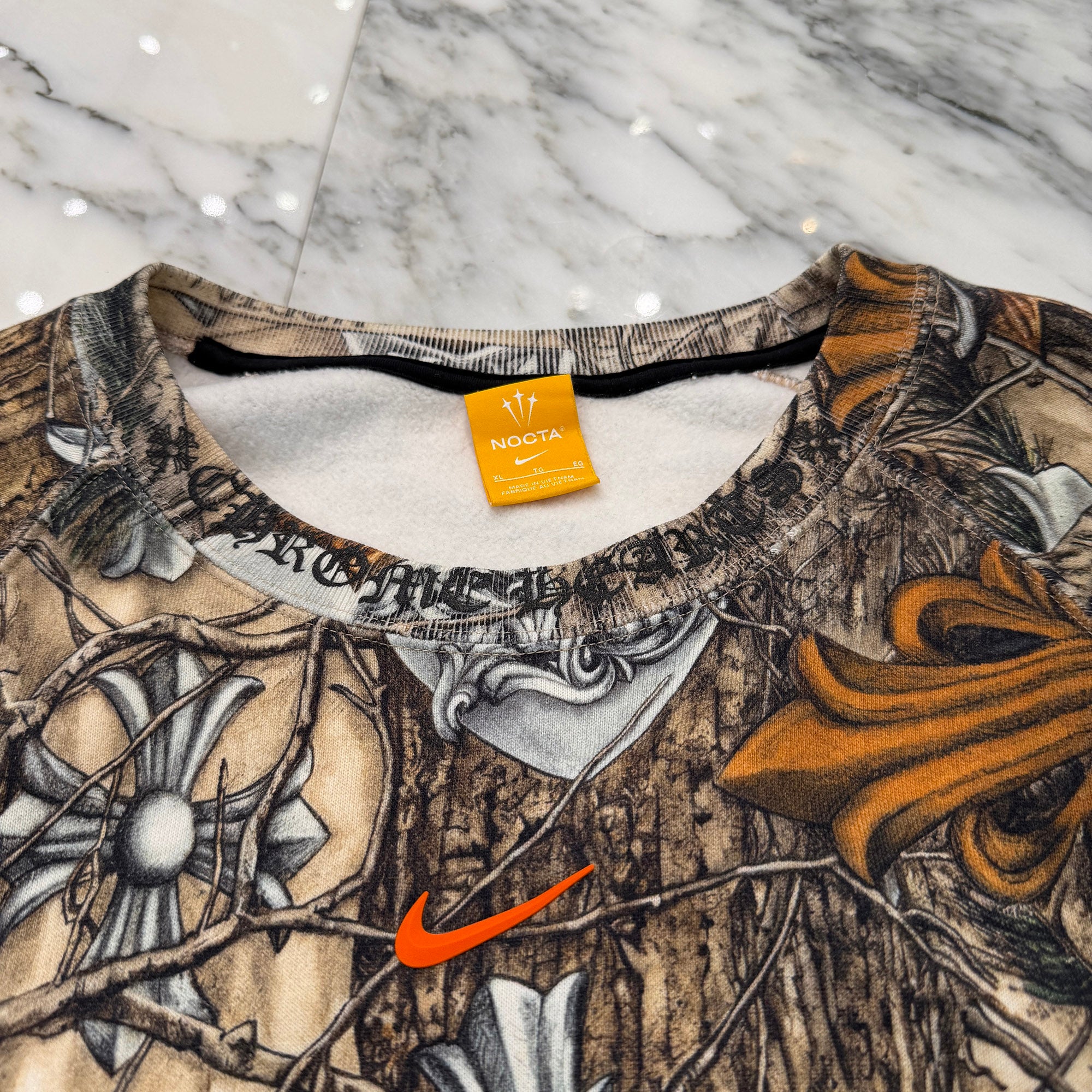 CHROME HEARTS × NIKE × Drake NOCTA 2026SS Camo Neck Logo Crewneck