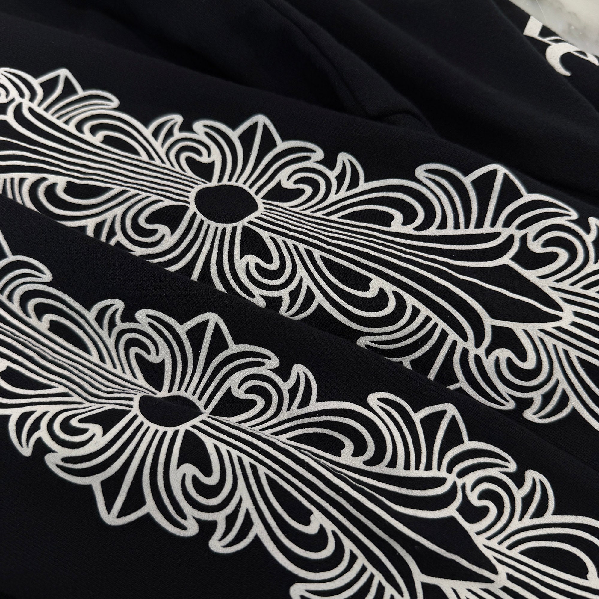CHROME HEARTS Floral Cross Horseshoe Pullover Hoodie Size S クロムハーツ フローラルクロス ホースシュー プルオーバーフーディ サイズS
