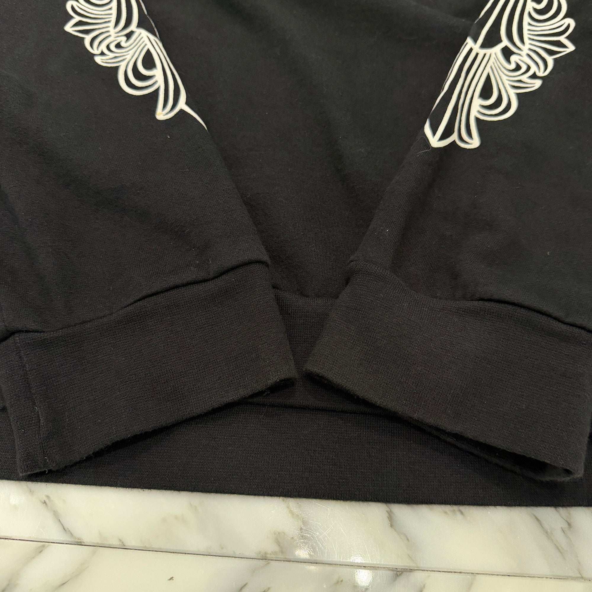 CHROME HEARTS Floral Cross Horseshoe Crewneck Sweat Shirts Size XXL クロムハーツ フローラルクロス ホースシュー クルーネック スウェットシャツ サイズXXL