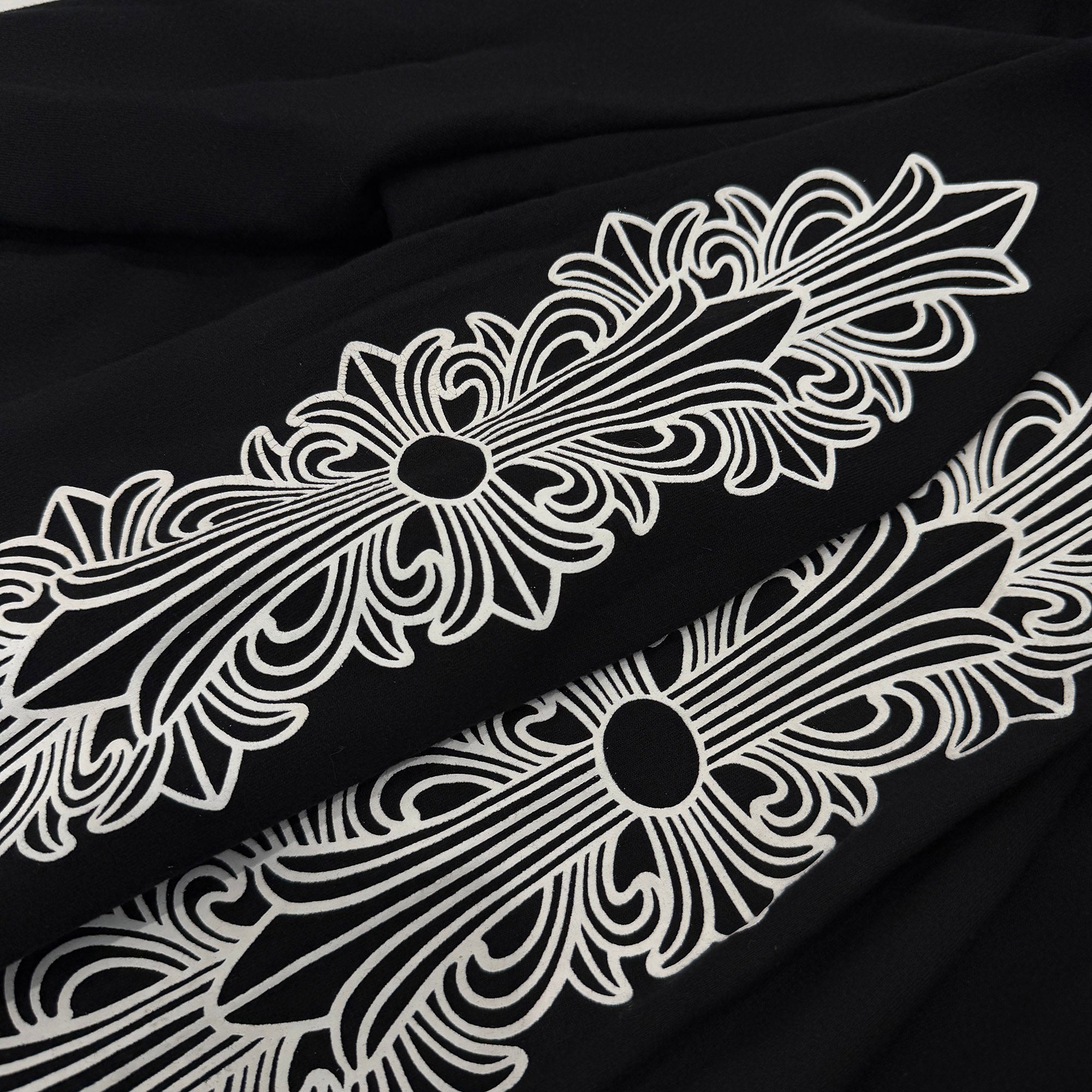 CHROME HEARTS Floral Cross Horseshoe Crewneck Sweat Shirts Size XXL クロムハーツ フローラルクロス ホースシュー クルーネック スウェットシャツ サイズXXL