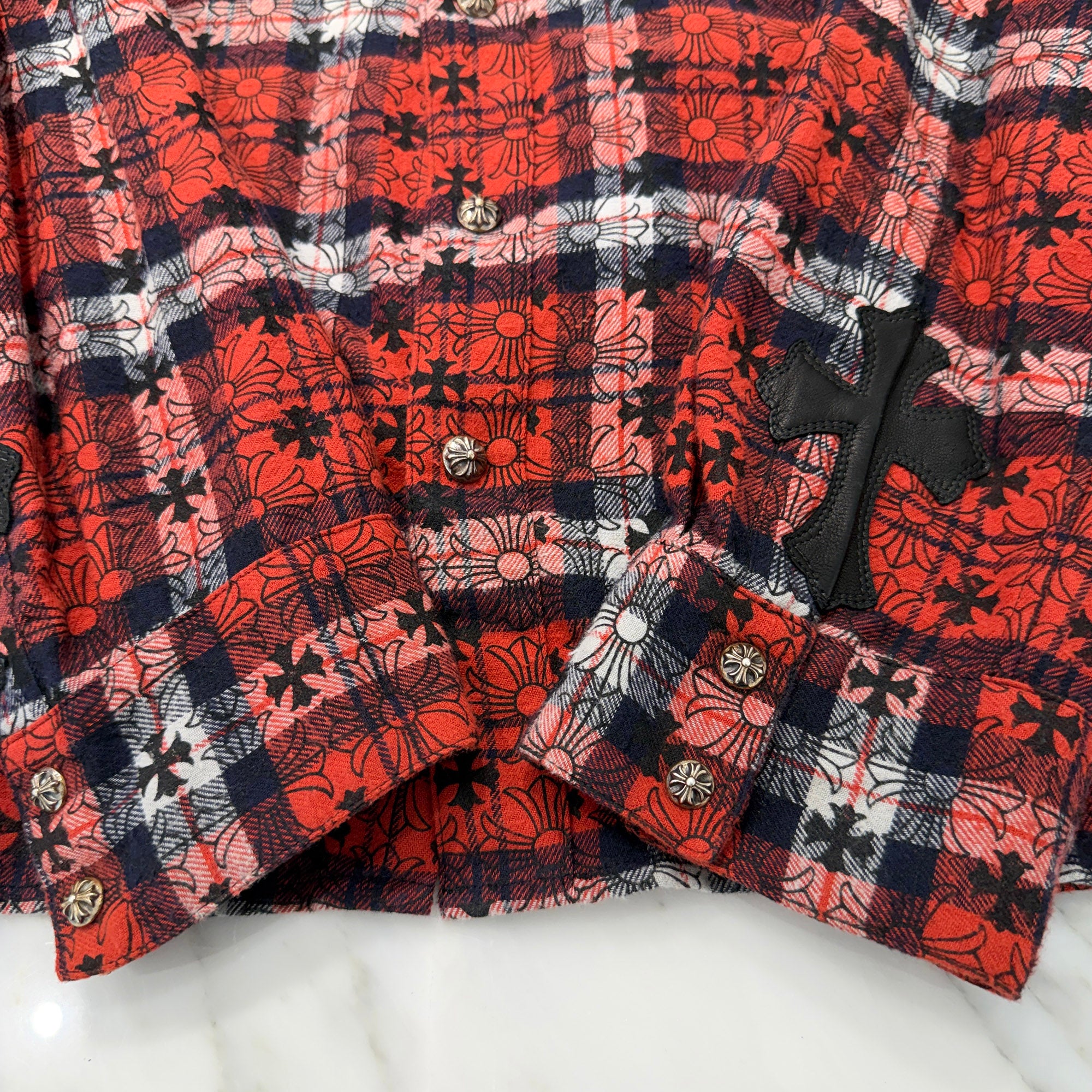 CHROME HEARTS Y NOT Loose Ends Check Shirt Size XXL クロムハーツ ワイノット ルーズエンド チェックシャツ サイズXXL
