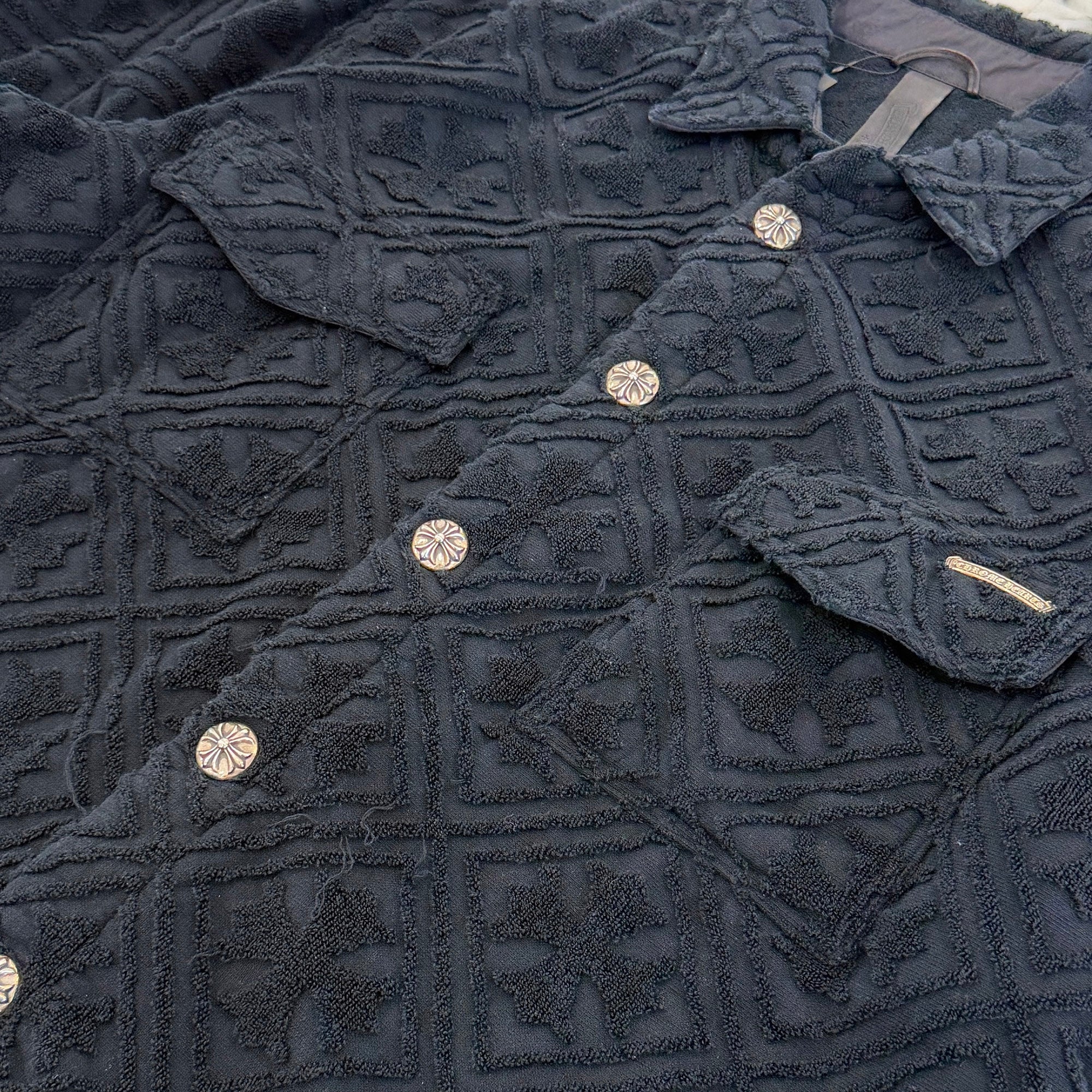 CHROME HEARTS Y NOT CH Plus Pattern Pile Terry Shirt Size XL クロムハーツ ワイノット CHプラス総柄 パイル地 テリー シャツ サイズXL
