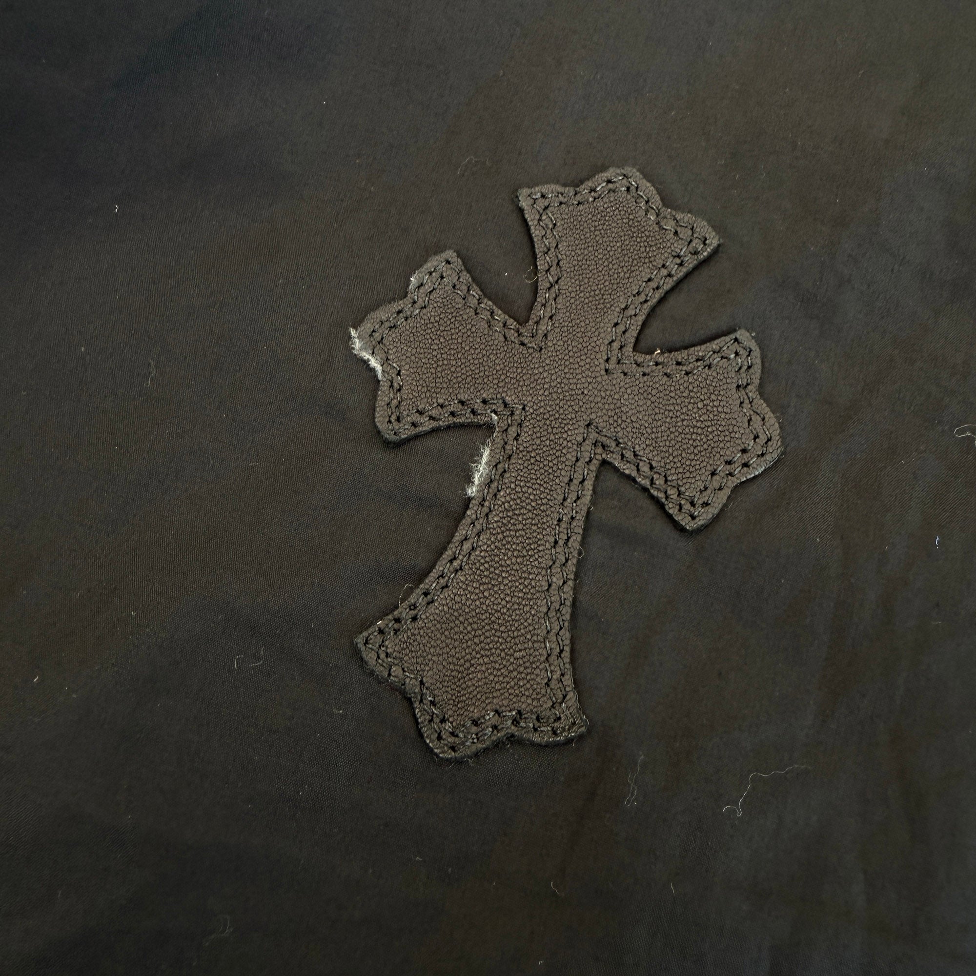 CHROME HEARTS YNOT Mahal Kita Cross Leather Patch Shirt Size M クロムハーツ ワイノット マハルキタ クロスレザーパッチ シャツ サイズM