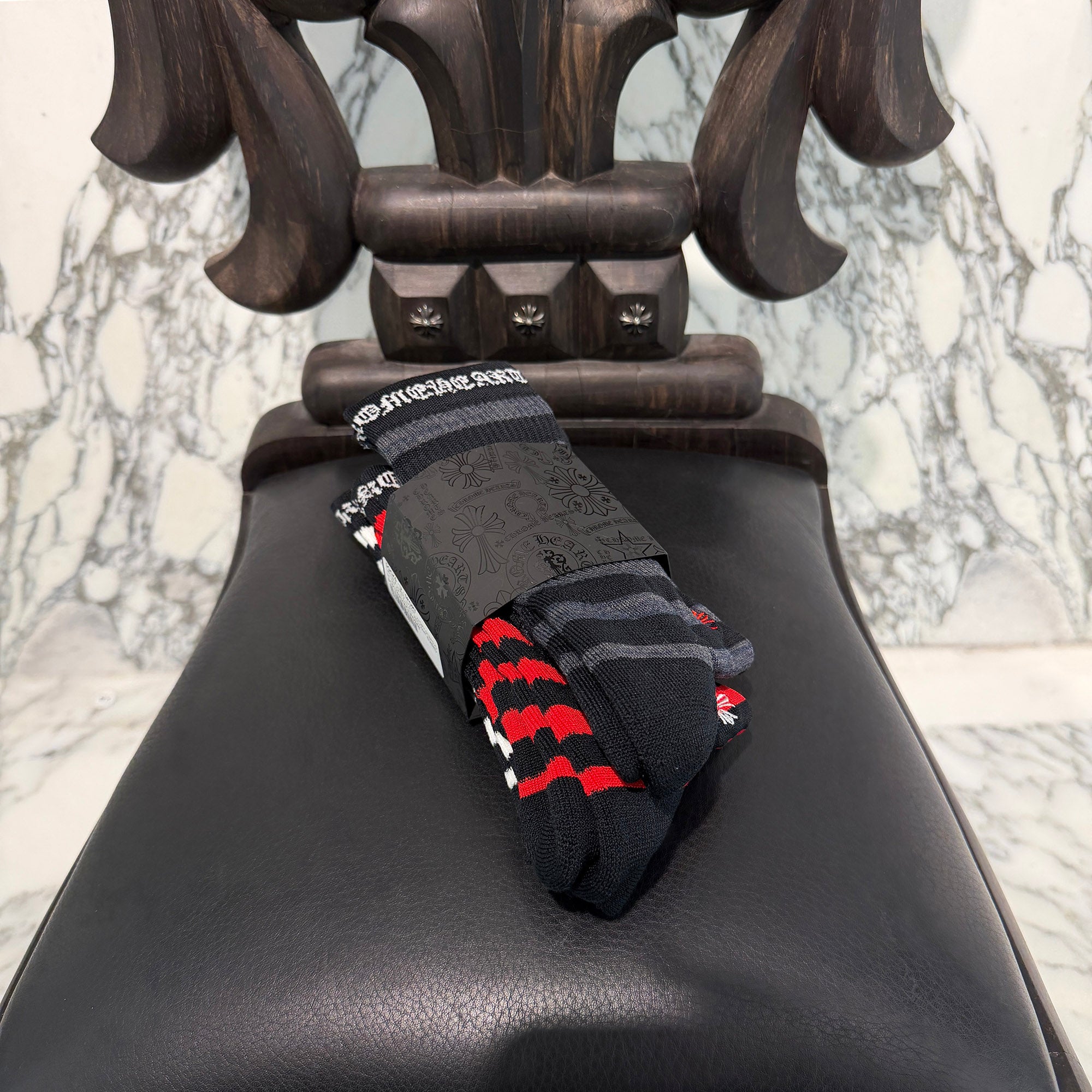 CHROME HEARTS CH Plus Border Socks x3 Size L(JP27-30) クロムハーツ CHプラス ボーダーソックス サイズL(JP27-30)