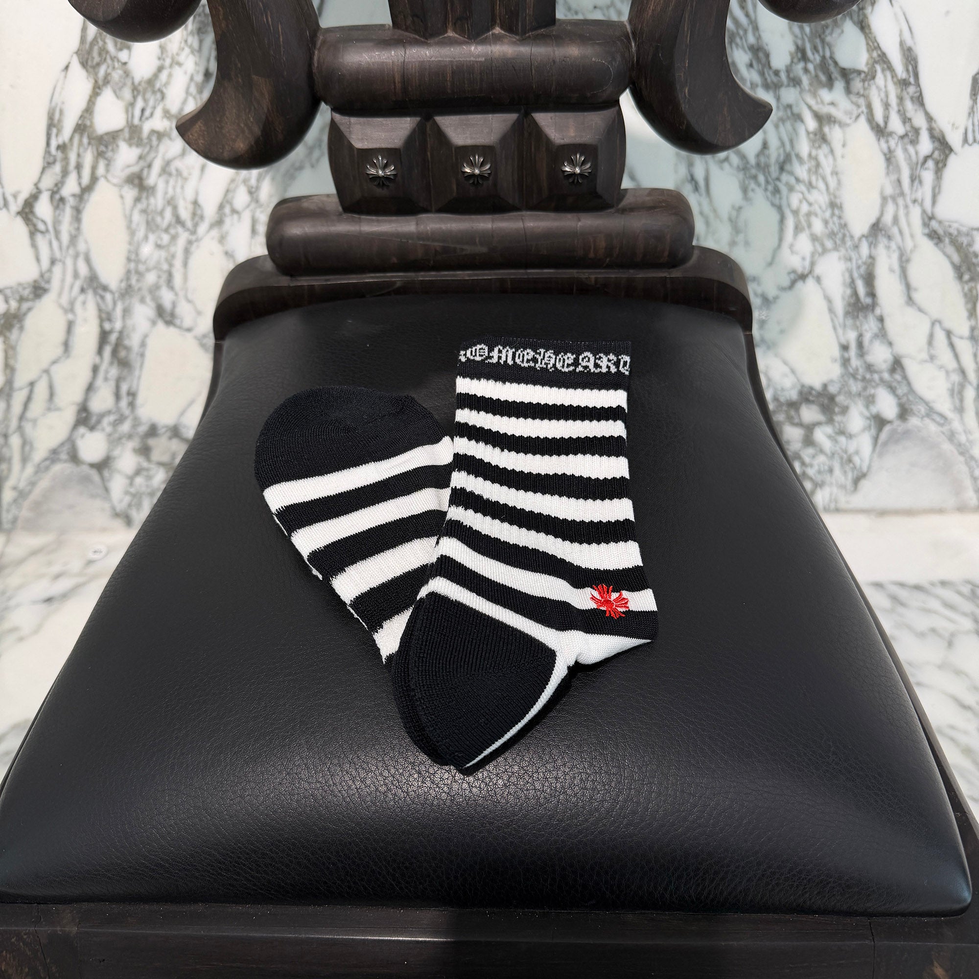CHROME HEARTS CH Plus Border Socks x3 Size L(JP27-30) クロムハーツ CHプラス ボーダーソックス サイズL(JP27-30)
