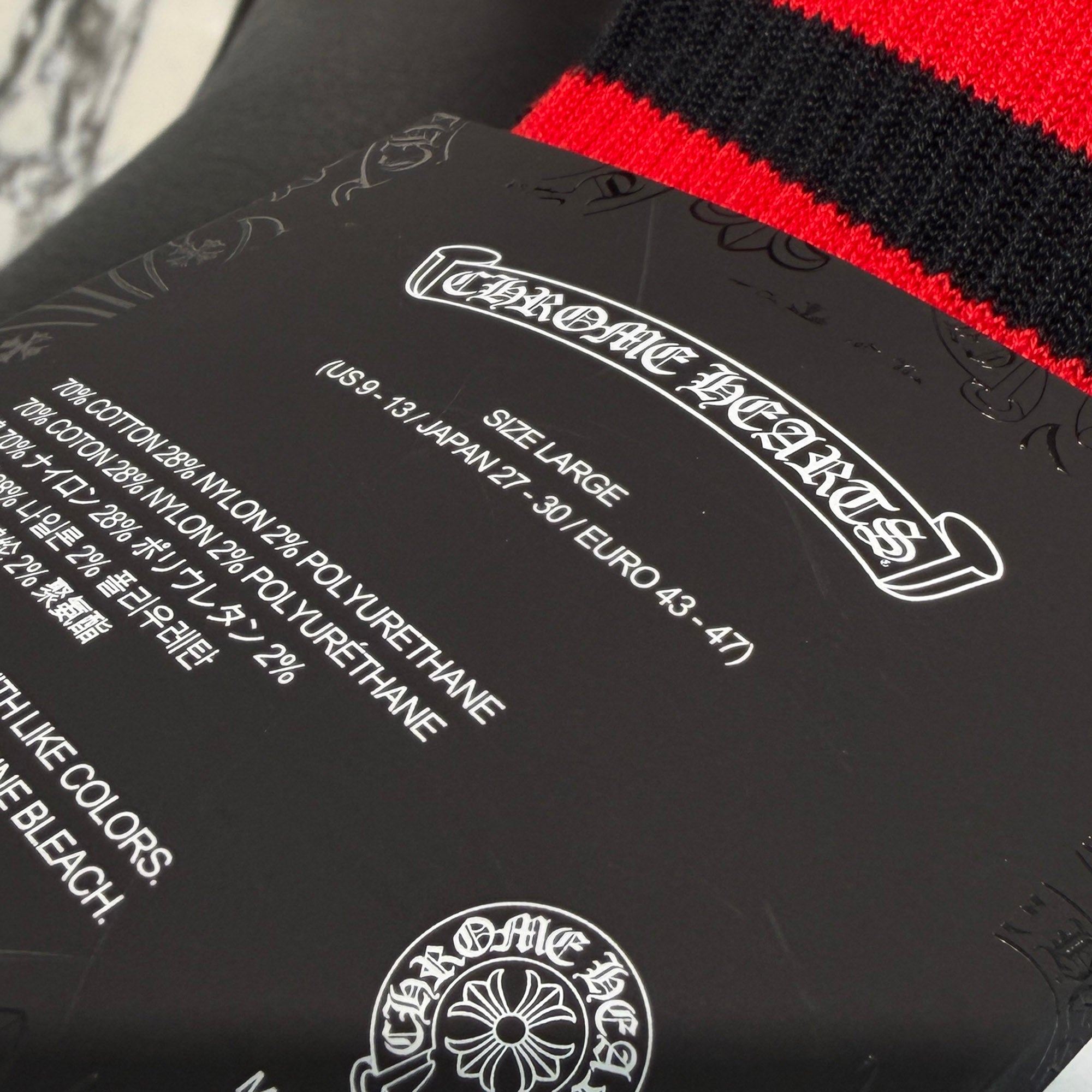 CHROME HEARTS CH Plus Border Socks x3 Size L(JP27-30) クロムハーツ CHプラス ボーダーソックス サイズL(JP27-30)