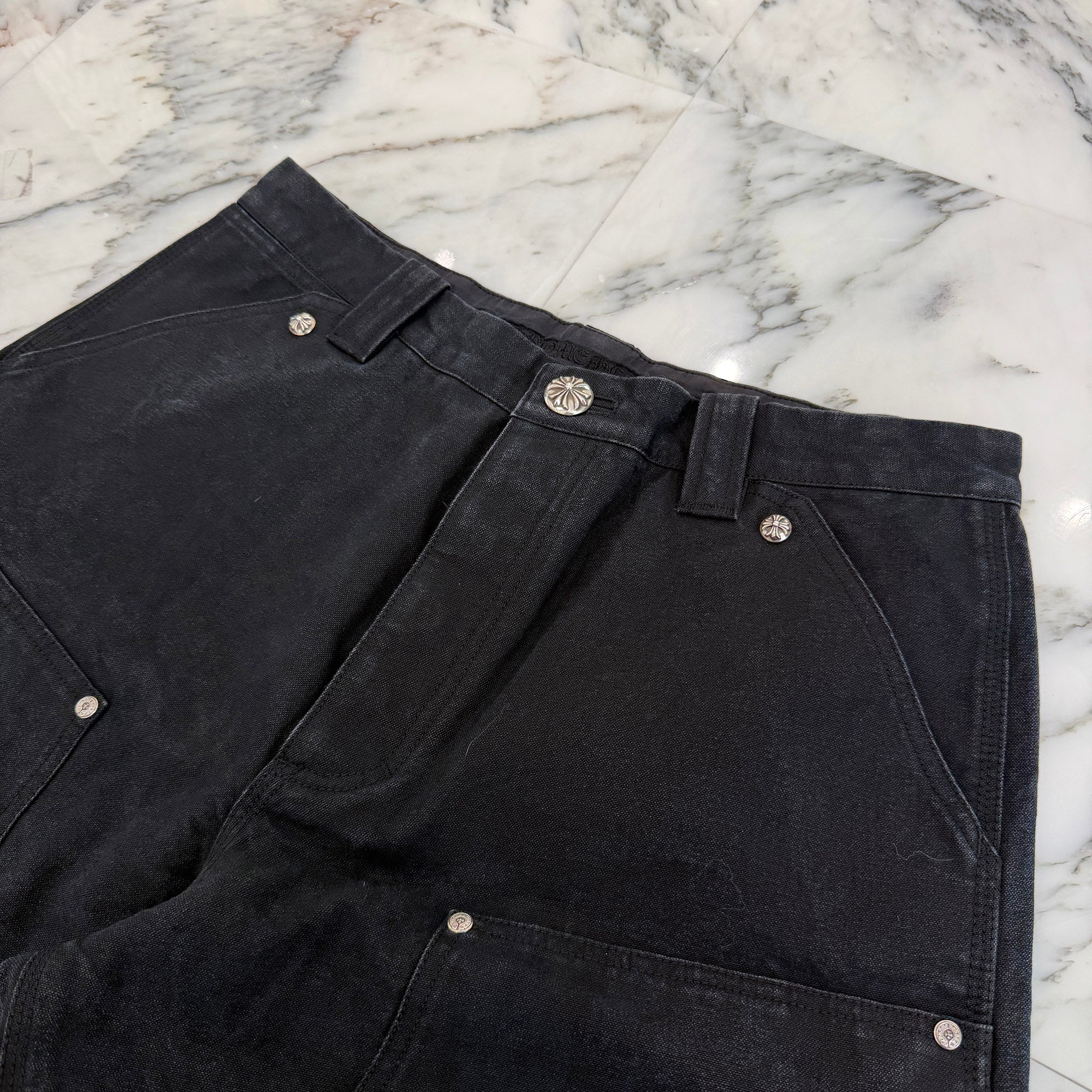 CHROME HEARTS Carpenter Cemetery Cross Patch Denim Shorts Size 33 クロムハーツ カーペンター セメタリークロスパッチ デニムショーツ サイズ33