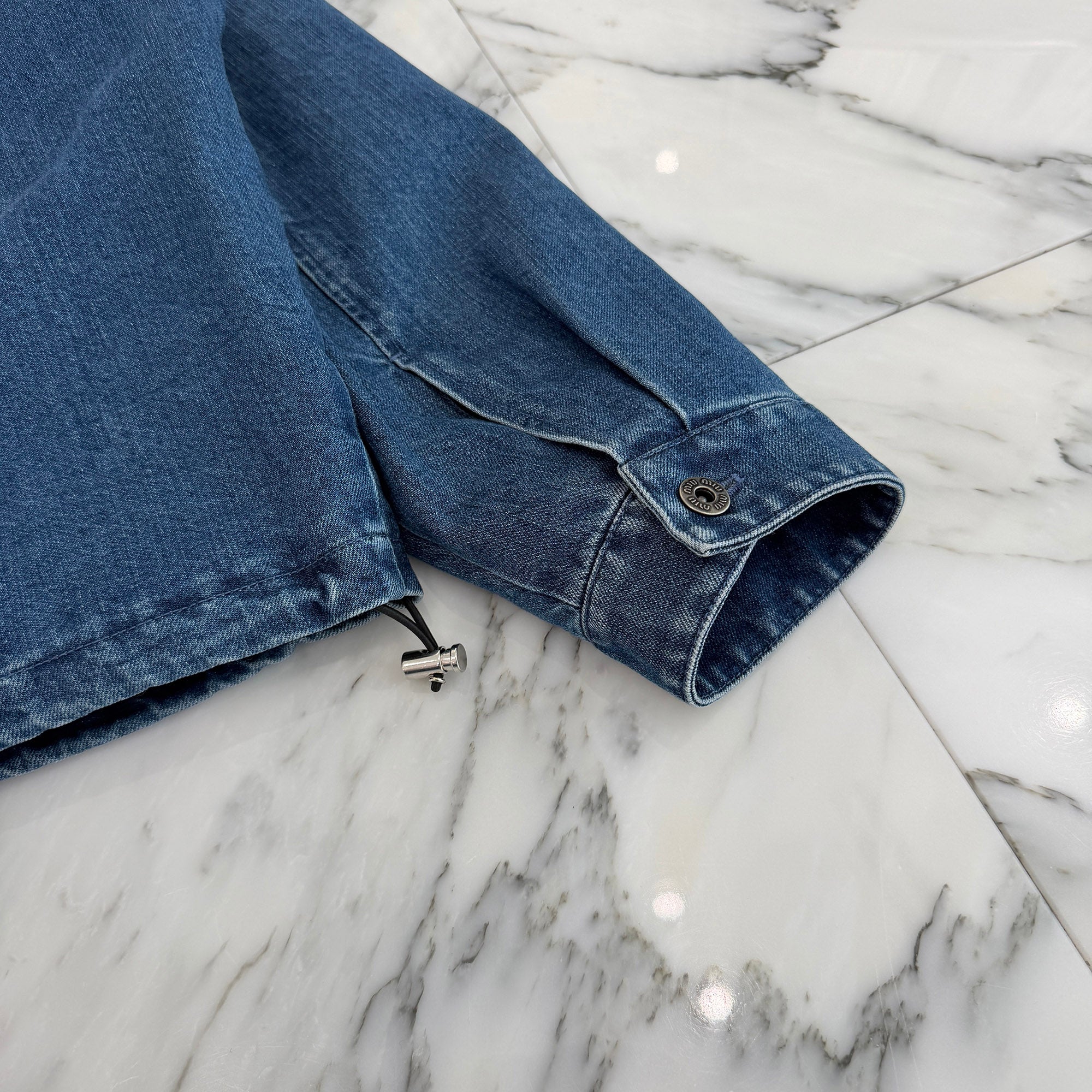MIU MIU 2026SS Logo Embroidery Cashmere Denim Zip Up Jacket GWB272_17ON_F0008_S_OOO Size 36 ミュウミュウ ロゴ刺繡 カシミヤデニム ジップアップ ジャケット サイズ36