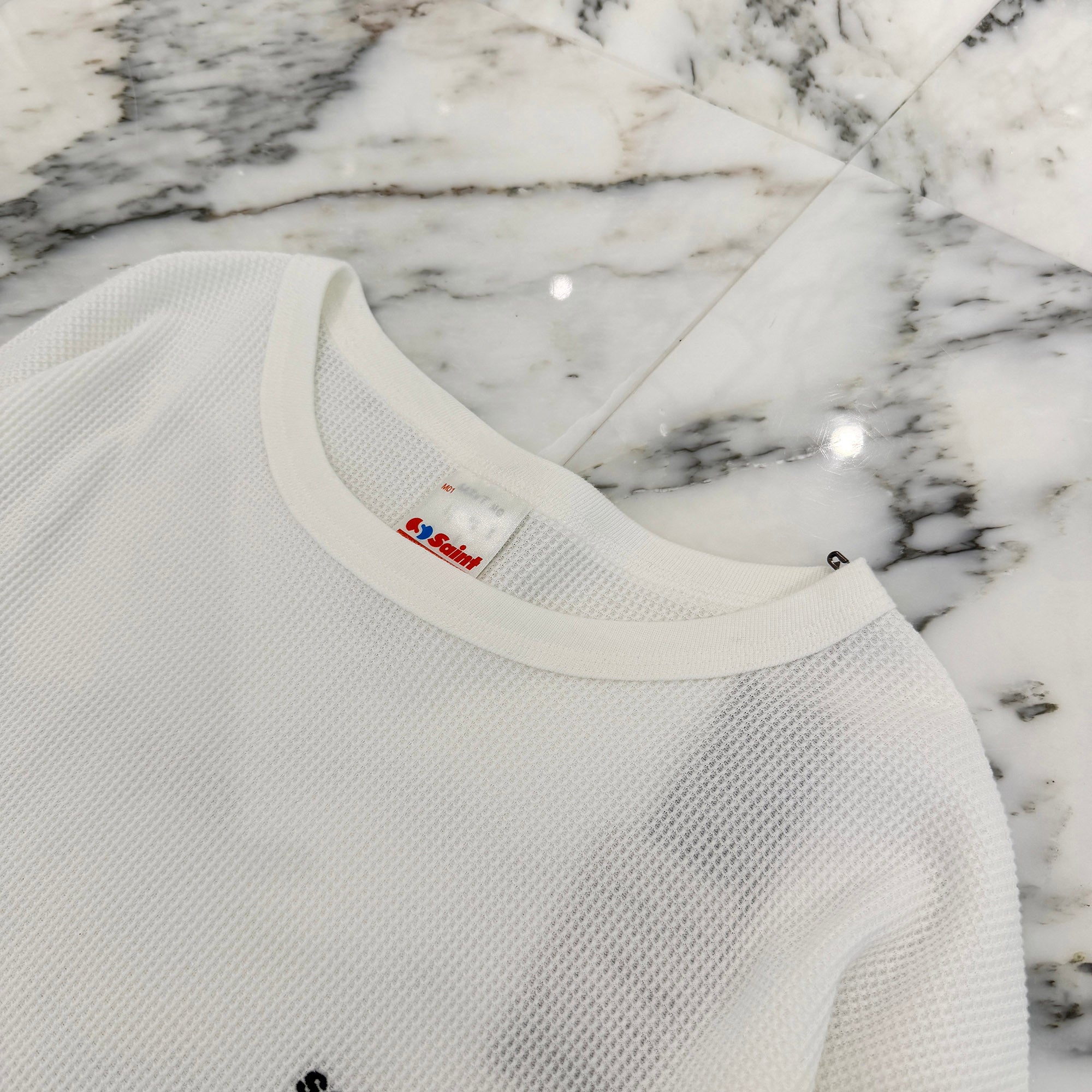 SAINT Mxxxxxx 2026SS "Saint" Logo Embroidery Thermal L/S Tee SM-MK8-0000-033 Size XL セントマイケル "セント" ロゴ刺繡 サーマル ロングスリーブTシャツ サイズXL