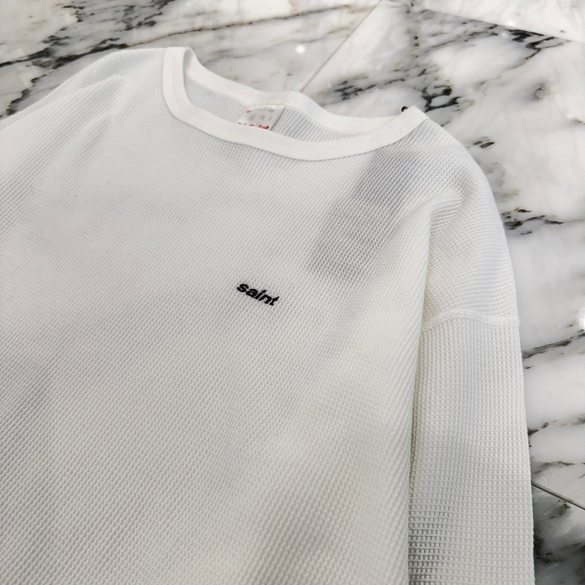 SAINT Mxxxxxx 2026SS "Saint" Logo Embroidery Thermal L/S Tee SM-MK8-0000-033 Size XL セントマイケル "セント" ロゴ刺繡 サーマル ロングスリーブTシャツ サイズXL