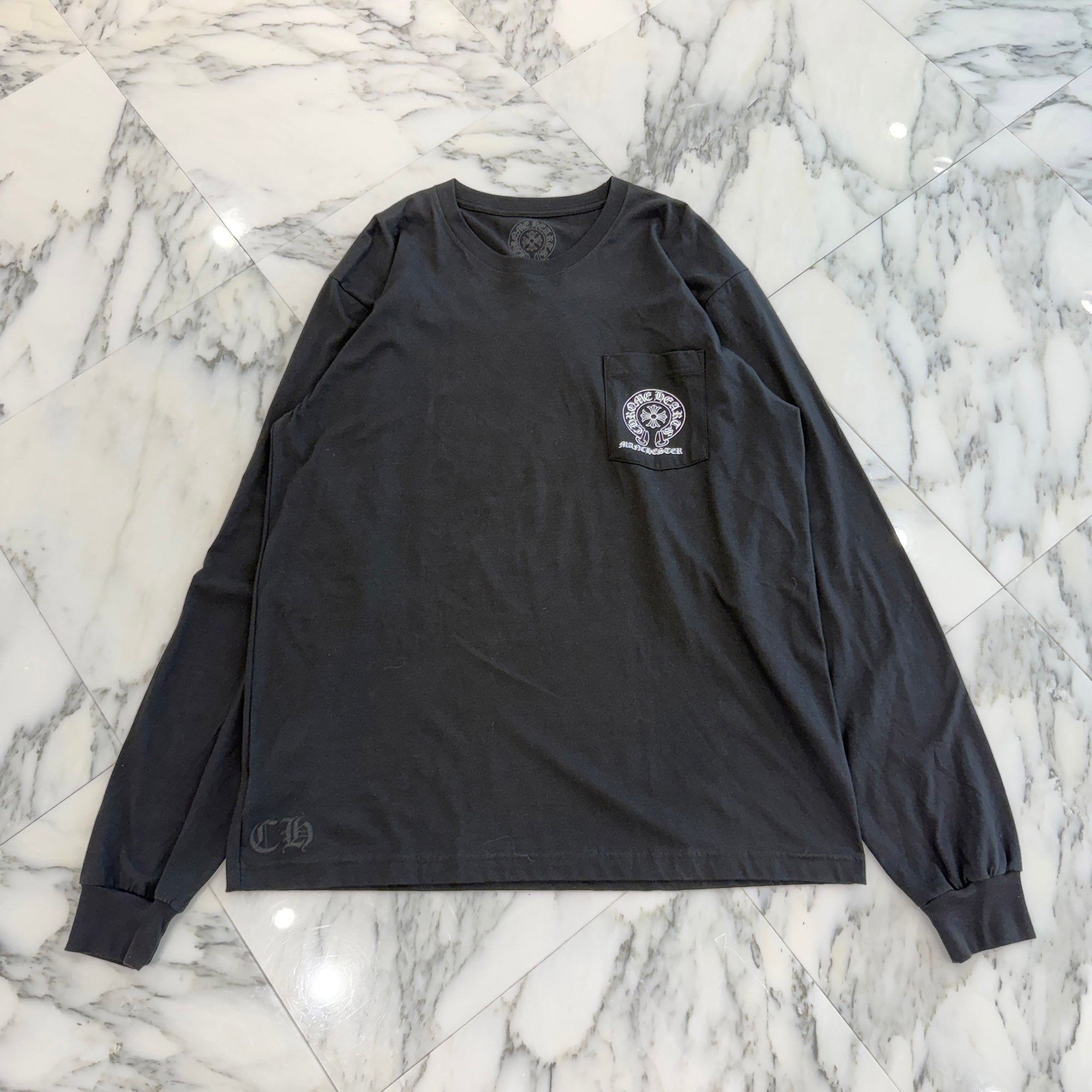 CHROME HEARTS Manchester Limited Floral Cross Horseshoe Long Sleeve Tee Size XL クロムハーツ マンチェスター限定 フローラルクロス ホースシュー ロングスリーブTシャツ サイズXL