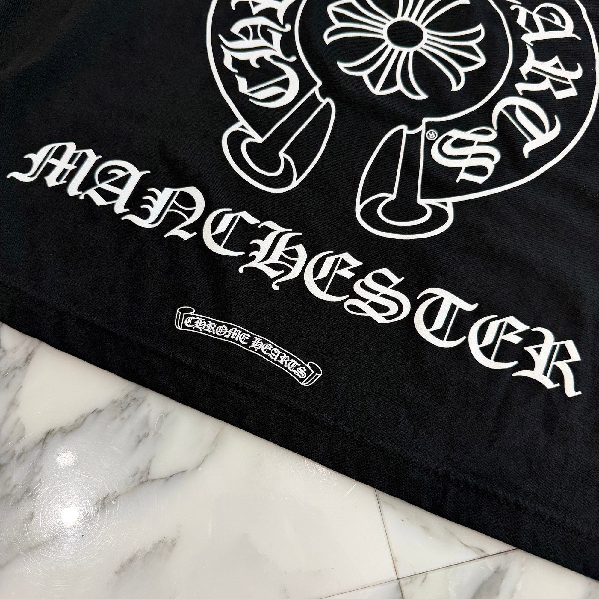 CHROME HEARTS Manchester Limited Floral Cross Horseshoe Long Sleeve Tee Size XL クロムハーツ マンチェスター限定 フローラルクロス ホースシュー ロングスリーブTシャツ サイズXL