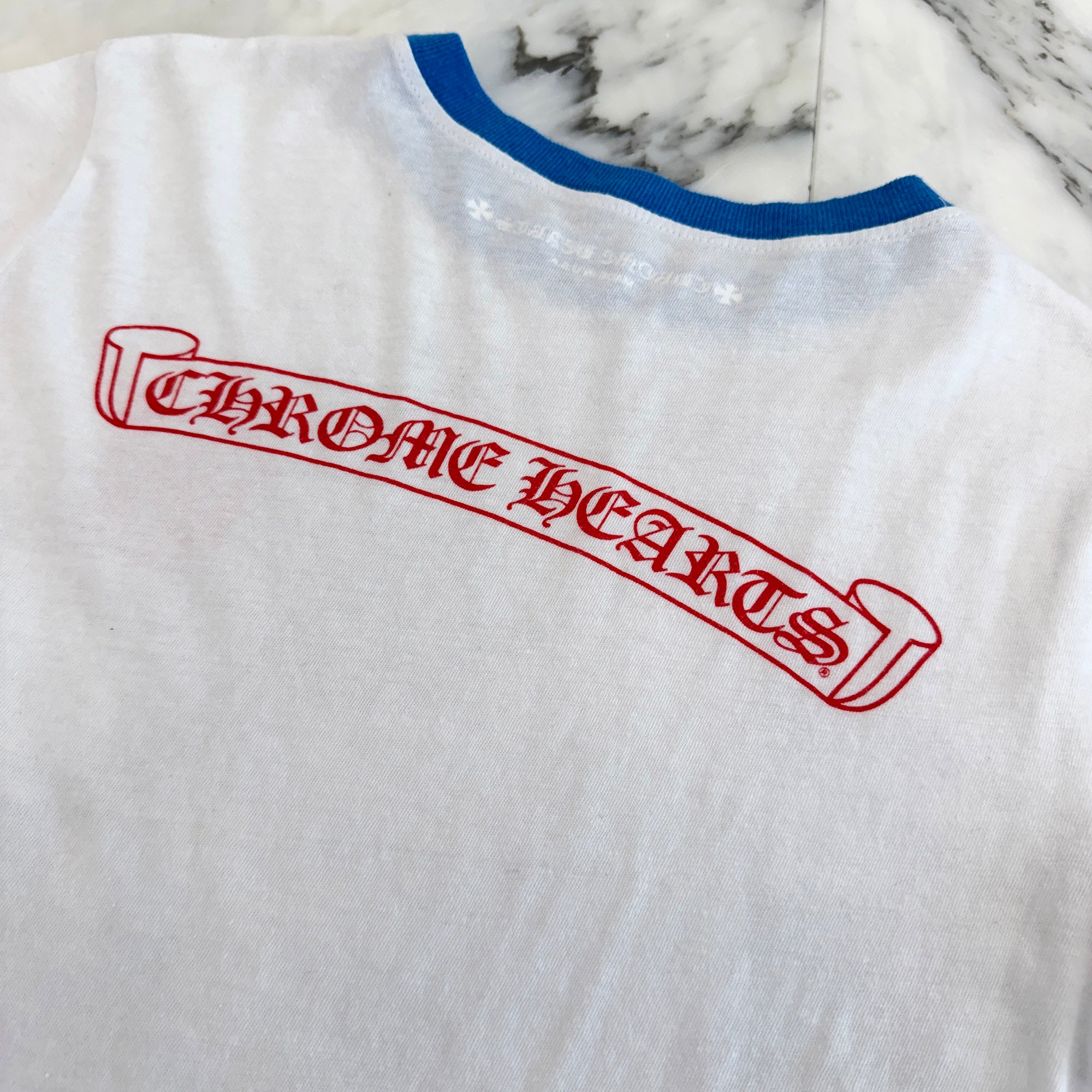 CHROME HEARTS Back Scroll Ringer Tee Size XS クロムハーツ バックスクロール リンガー Tシャツ サイズXS