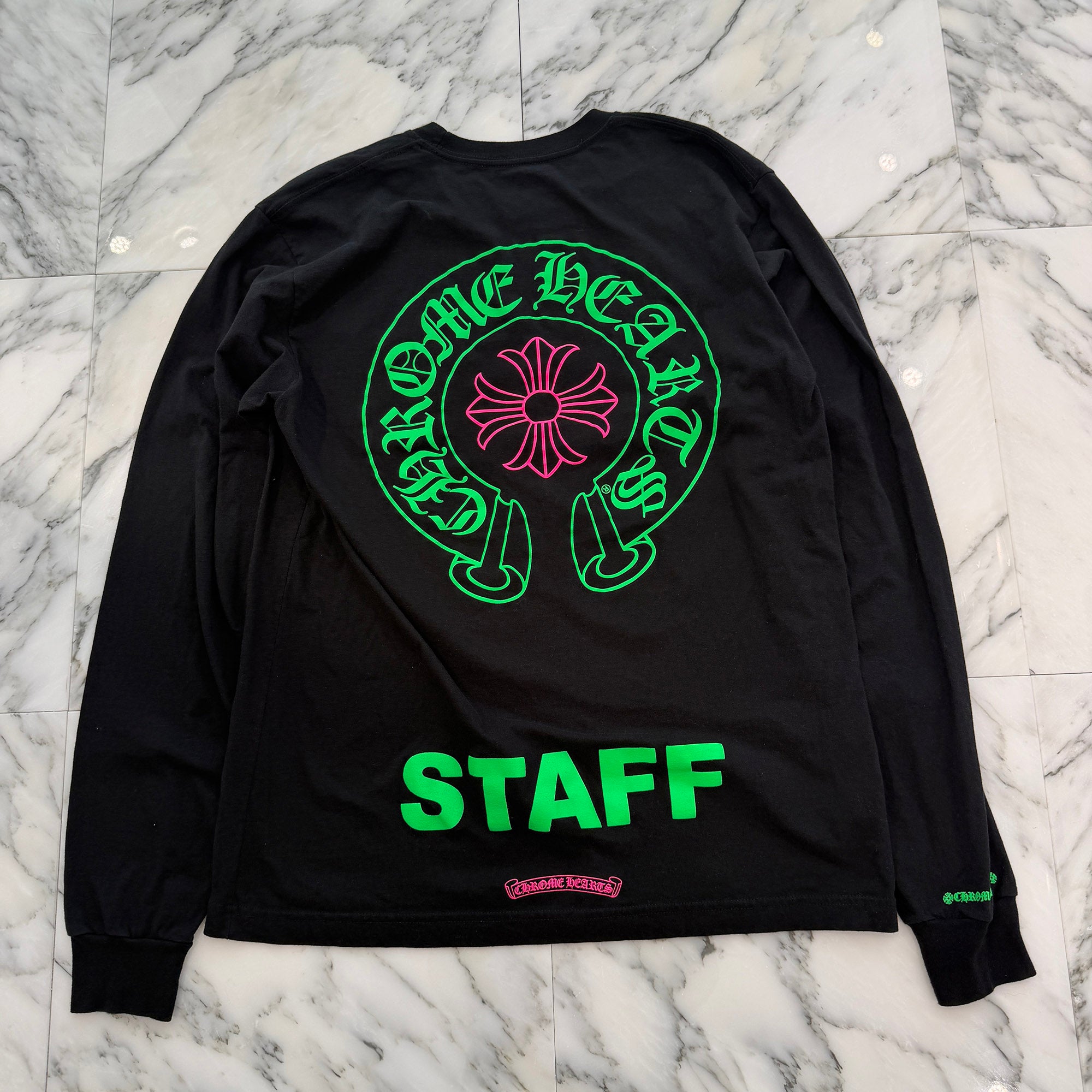 CHROME HEARTS STAFF Horseshoe Long Sleeve Tee Size L クロムハーツ スタッフ ホースシュー ロングスリーブTシャツ サイズL