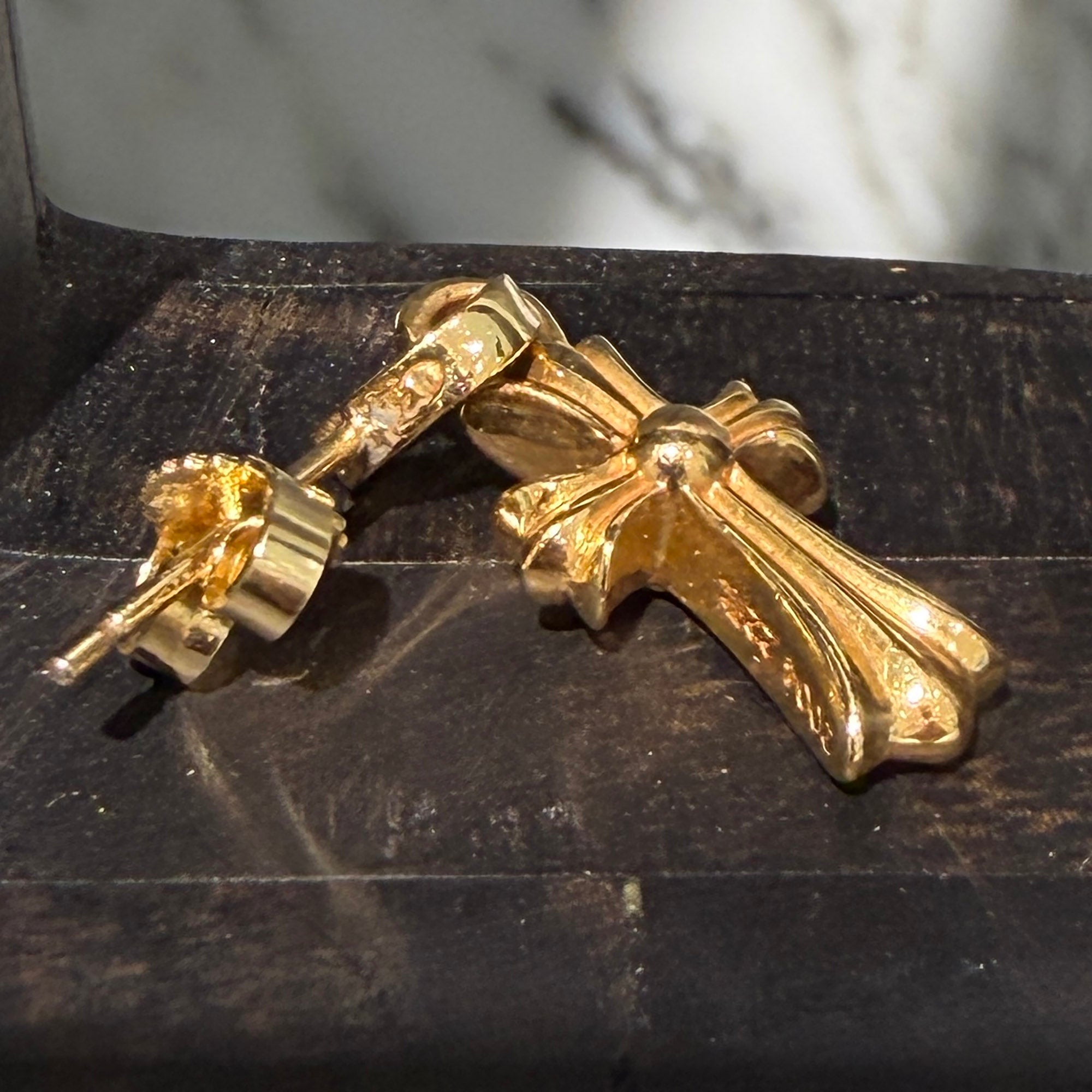 CHROME HEARTS 22K Baby Fat Cross Earring クロムハーツ 22K ベイビーファットクロス ピアス