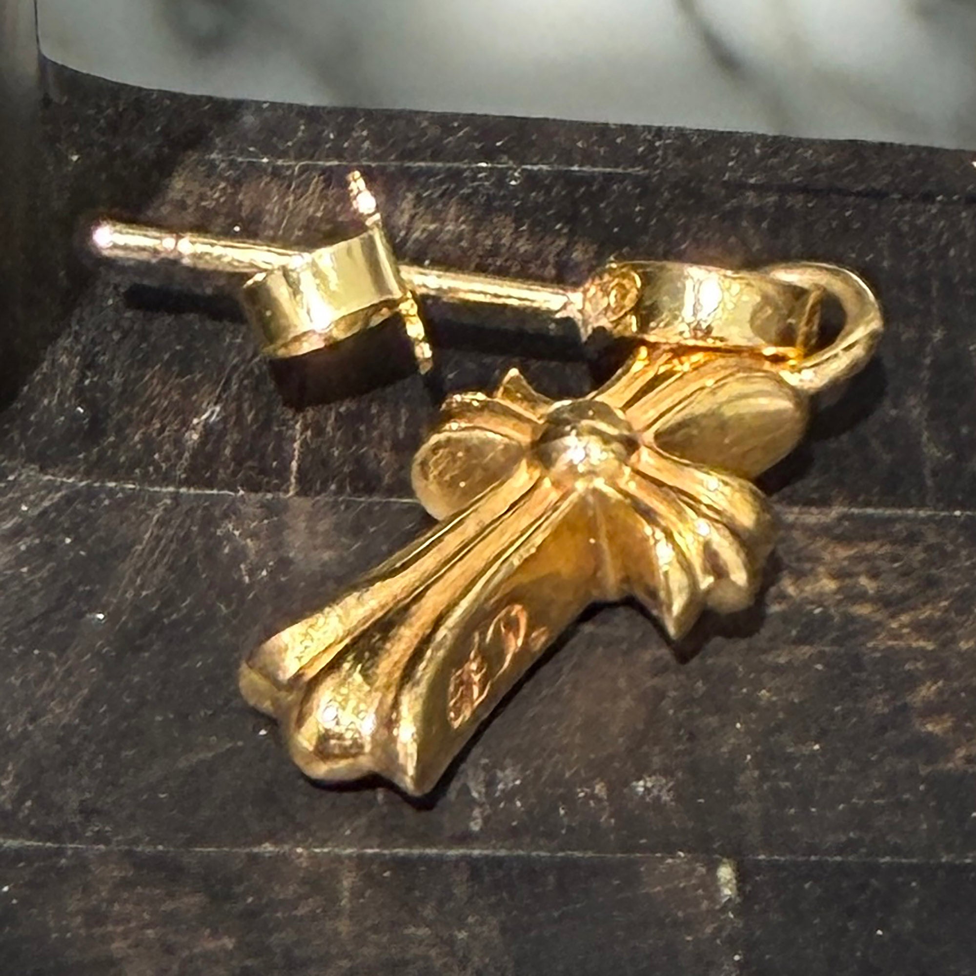 CHROME HEARTS 22K Baby Fat Cross Earring クロムハーツ 22K ベイビーファットクロス ピアス