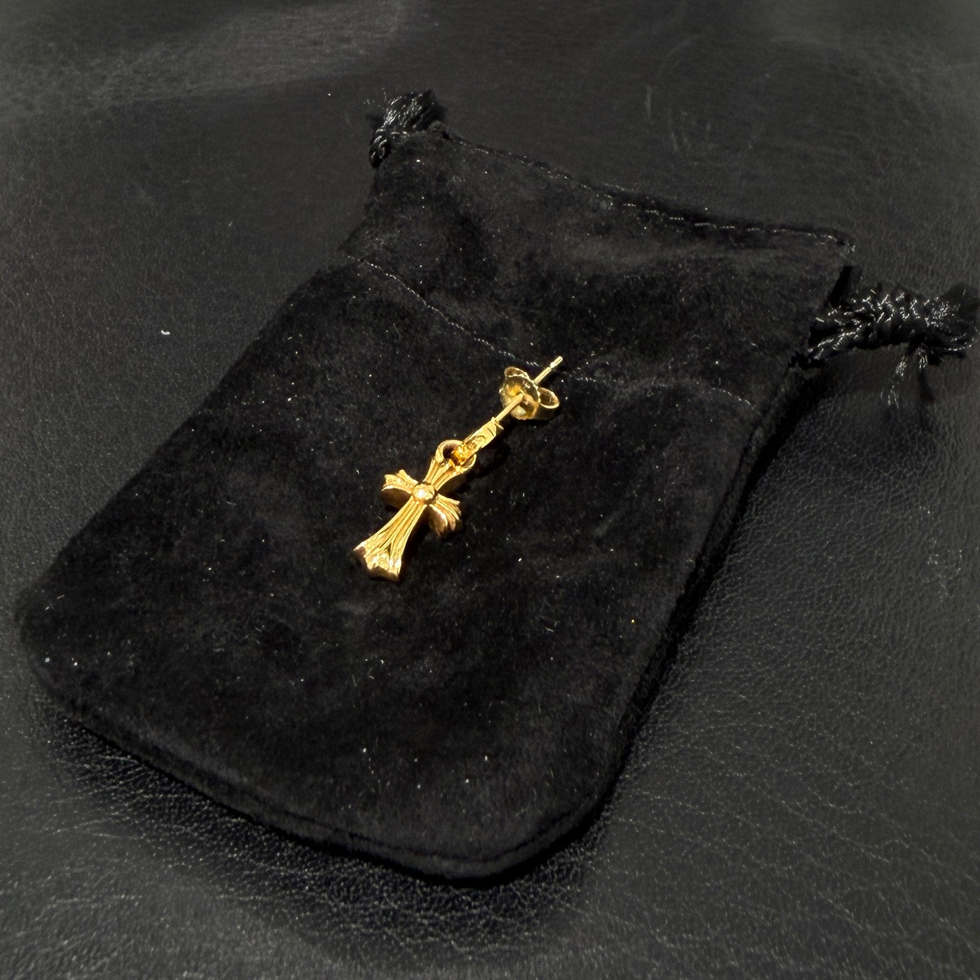 CHROME HEARTS 22K Baby Fat Cross Earring クロムハーツ 22K ベイビーファットクロス ピアス