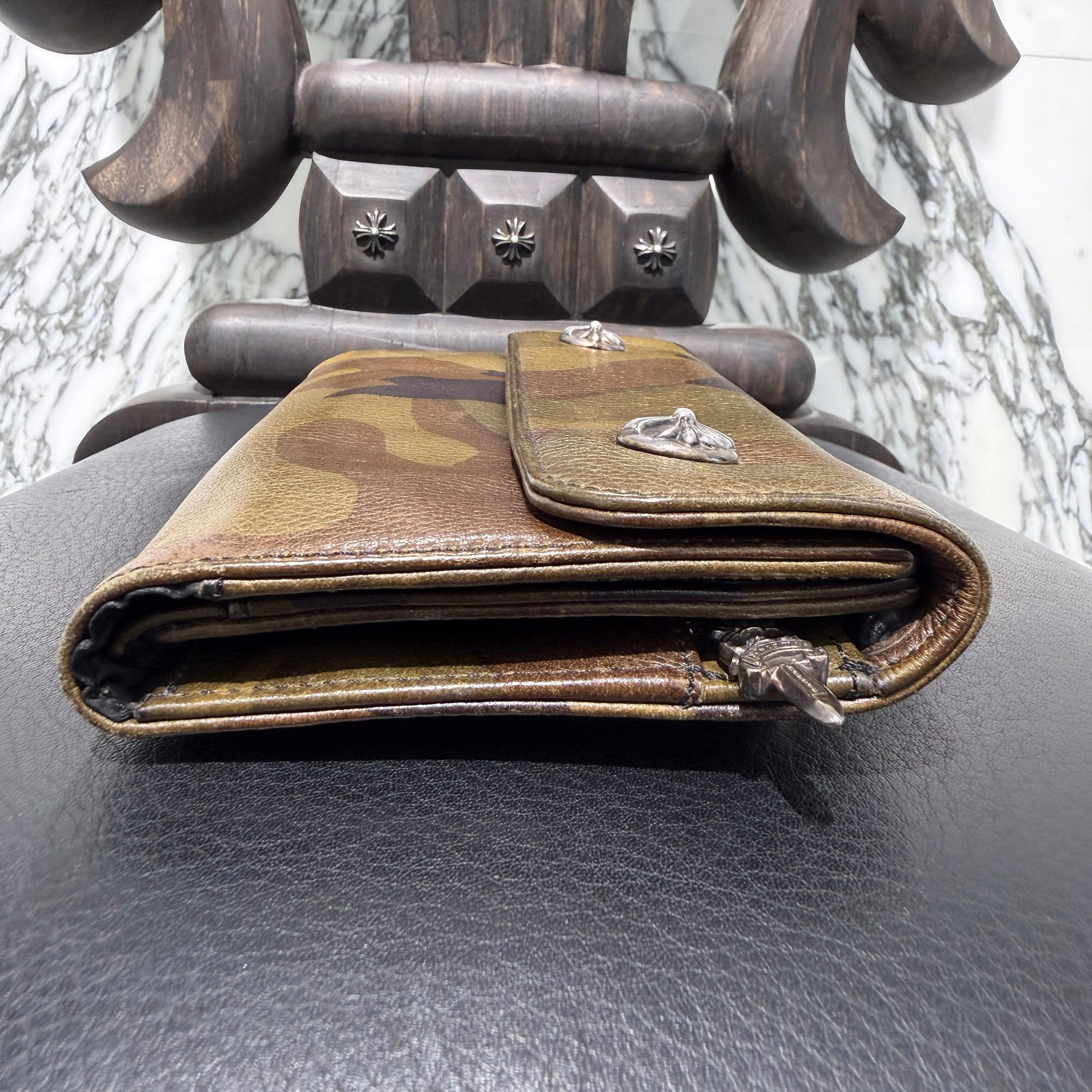 クロムハーツ財布カモフラ CHROME HEARTS Camouflage Wave Cross Ball Wallet クロムハーツ