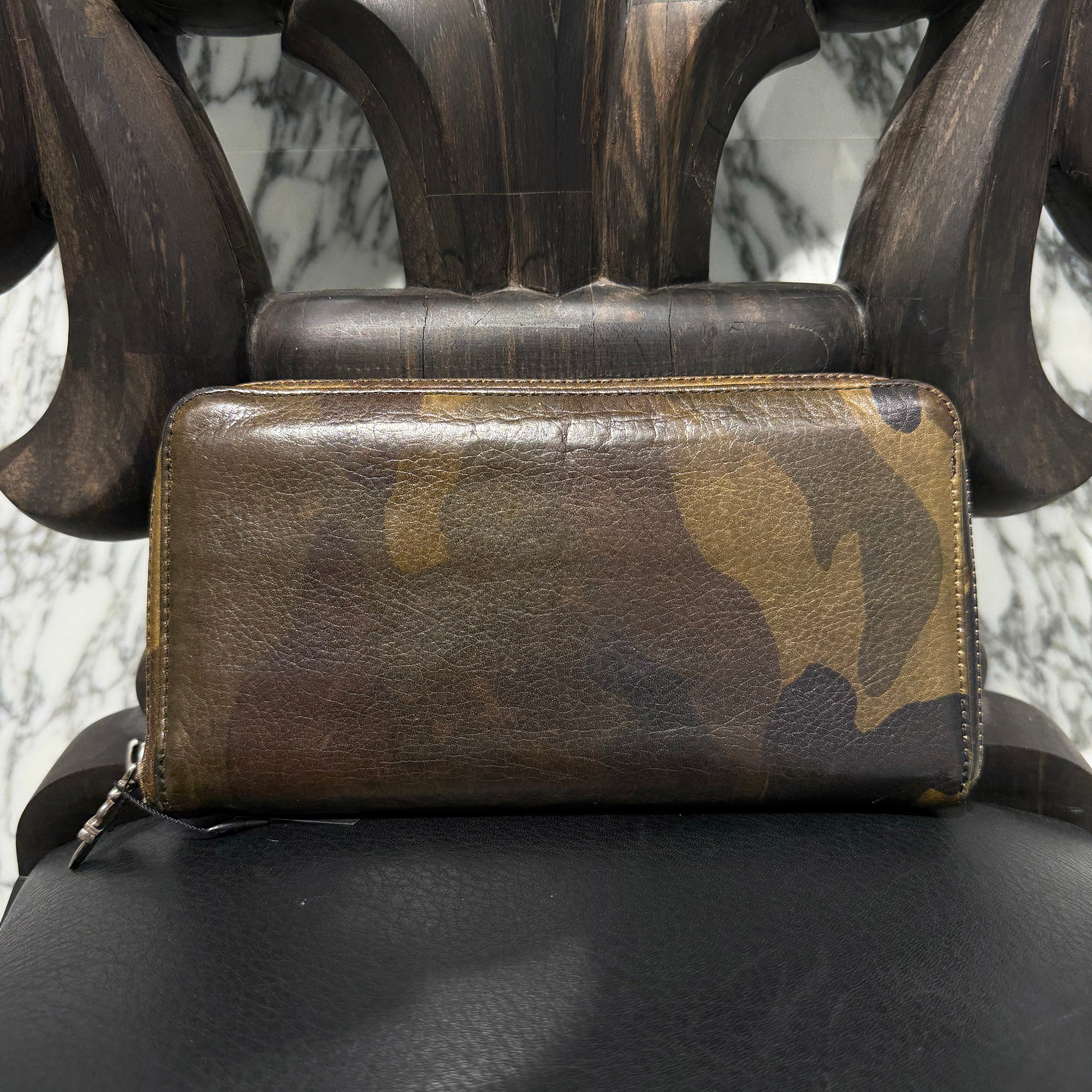 CHROME HEARTS Camouflage 3 Cemetery Cross Leather Patch REC F ZIP Wallet クロムハーツ カモフラージュ 3セメタリークロス レザーパッチ レック F ジップ ウォレット