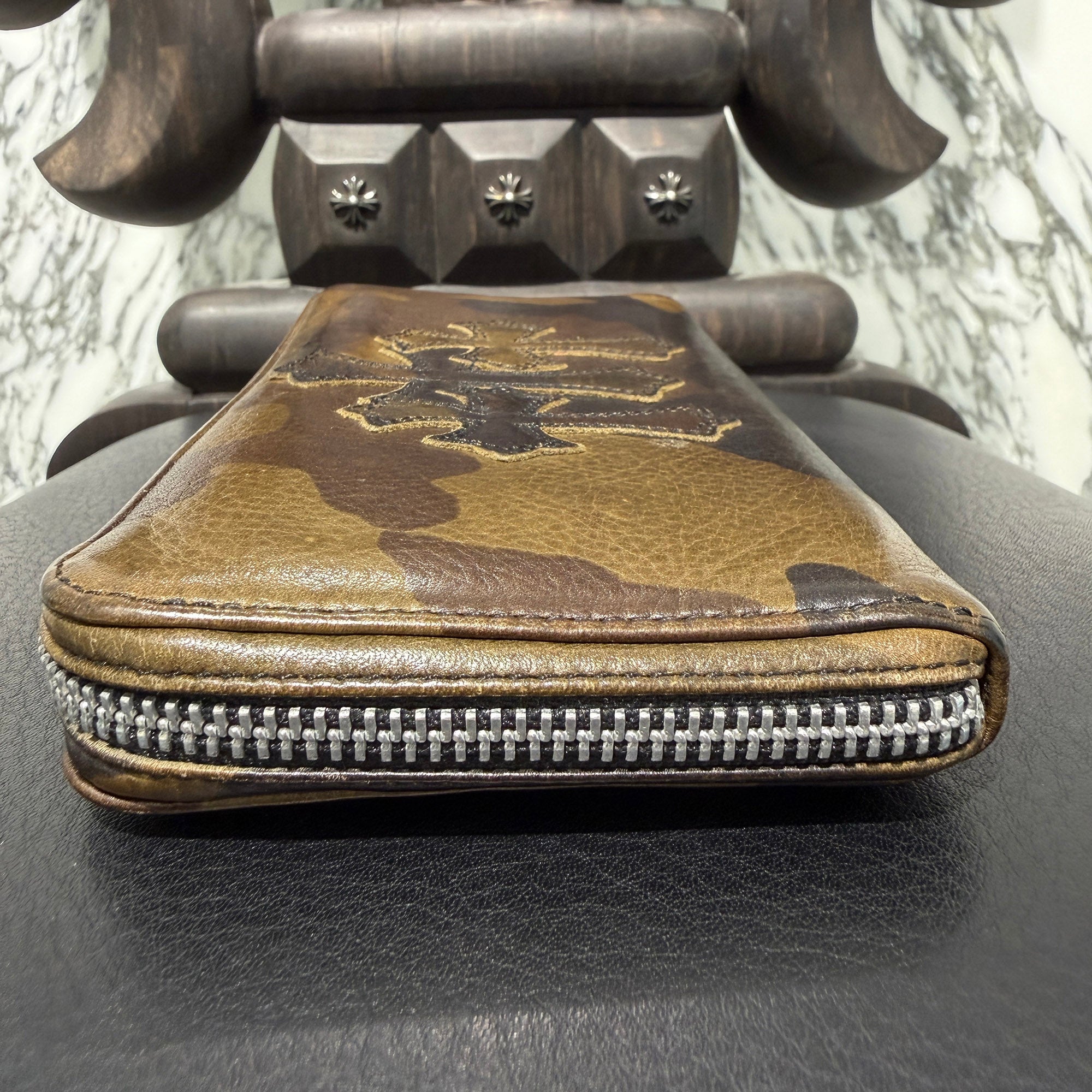 CHROME HEARTS Camouflage 3 Cemetery Cross Leather Patch REC F ZIP Wallet クロムハーツ カモフラージュ 3セメタリークロス レザーパッチ レック F ジップ ウォレット