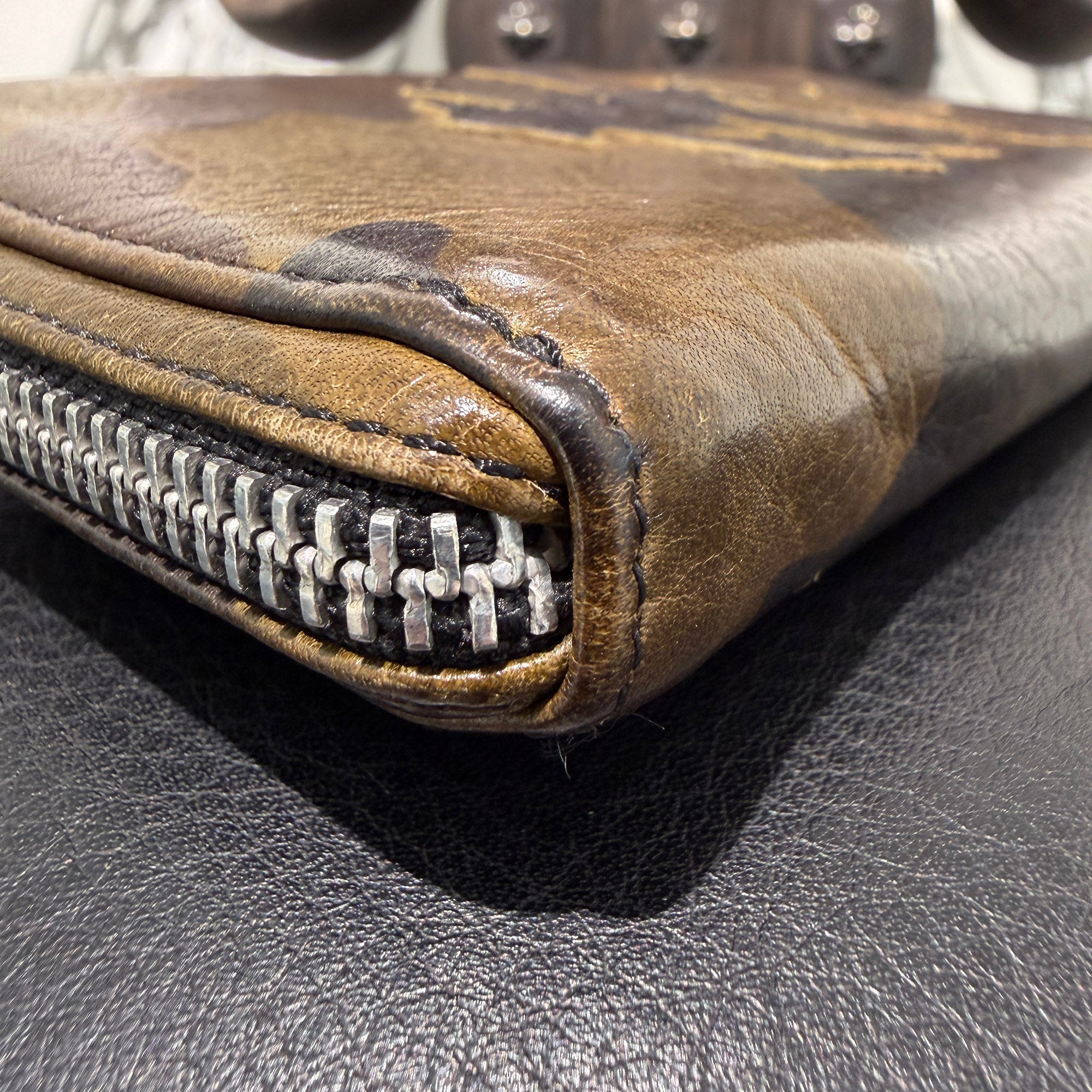 CHROME HEARTS Camouflage 3 Cemetery Cross Leather Patch REC F ZIP Wallet クロムハーツ カモフラージュ 3セメタリークロス レザーパッチ レック F ジップ ウォレット
