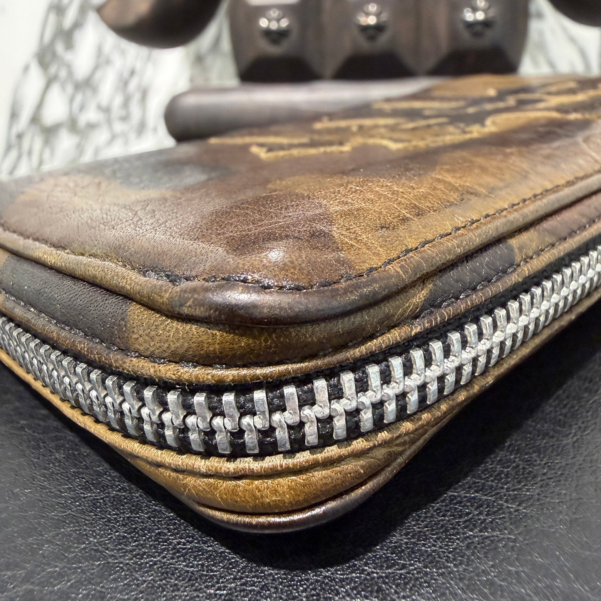 CHROME HEARTS Camouflage 3 Cemetery Cross Leather Patch REC F ZIP Wallet クロムハーツ カモフラージュ 3セメタリークロス レザーパッチ レック F ジップ ウォレット