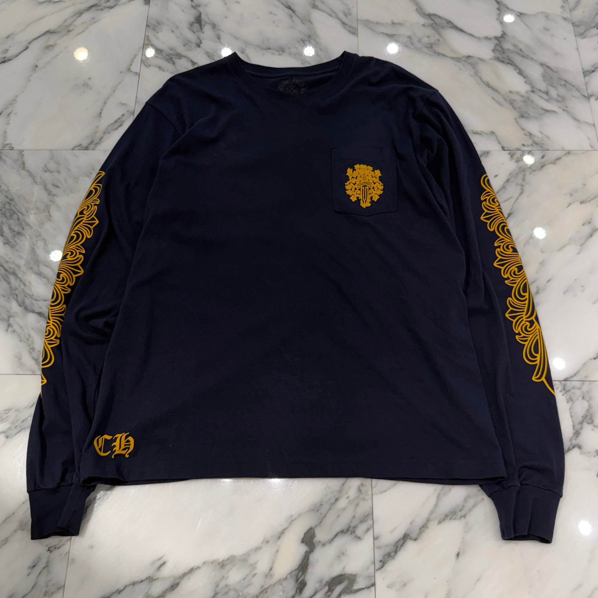 CHROME HEARTS Floral Cross Vine Dagger Long Sleeve Tee Size XL クロムハーツ フローラルクロス ヴァインダガー ロングスリーブTシャツ サイズXL