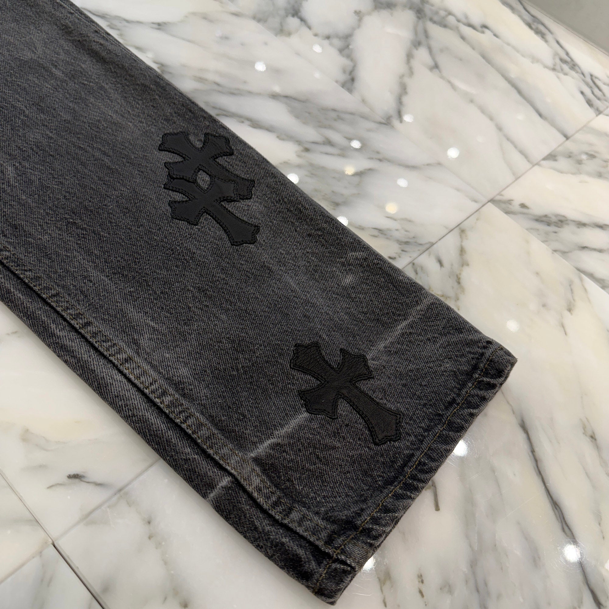 CHROME HEARTS × Levi's 501 VNTG Leather Cross Patch Denim Pants Size 31 クロムハーツ × リーバイス 501 ヴィンテージ レザークロスパッチ デニムパンツ サイズ31