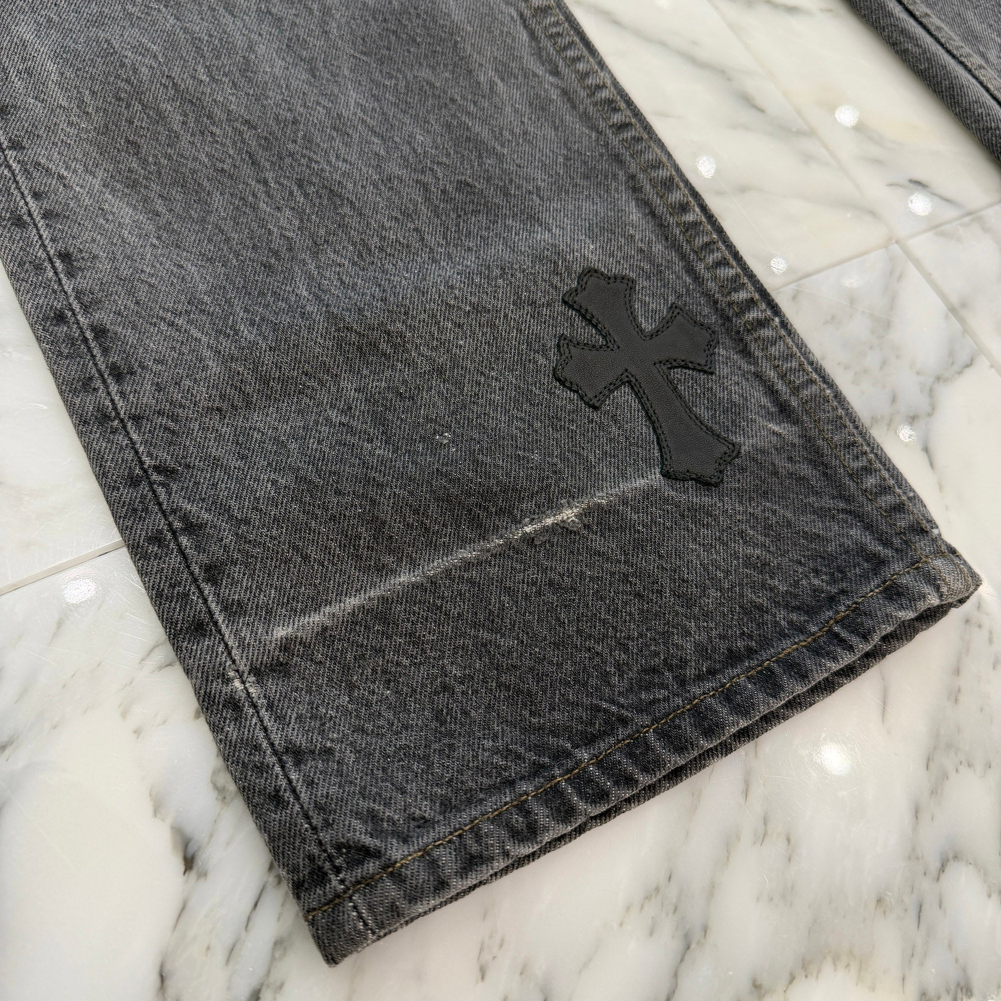 CHROME HEARTS × Levi's 501 VNTG Leather Cross Patch Denim Pants Size 31 クロムハーツ × リーバイス 501 ヴィンテージ レザークロスパッチ デニムパンツ サイズ31