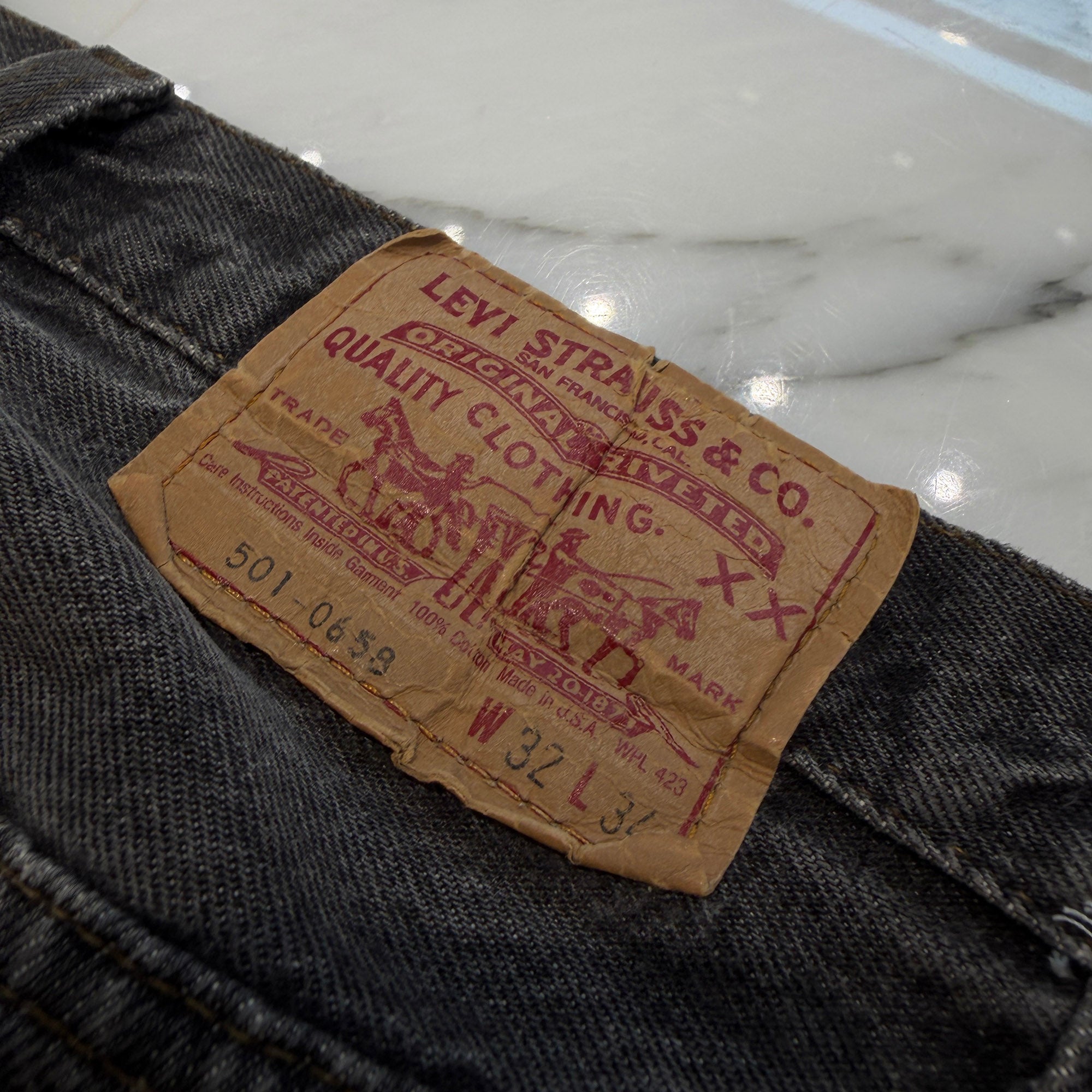 CHROME HEARTS × Levi's 501 VNTG Leather Cross Patch Denim Pants Size 31 クロムハーツ × リーバイス 501 ヴィンテージ レザークロスパッチ デニムパンツ サイズ31