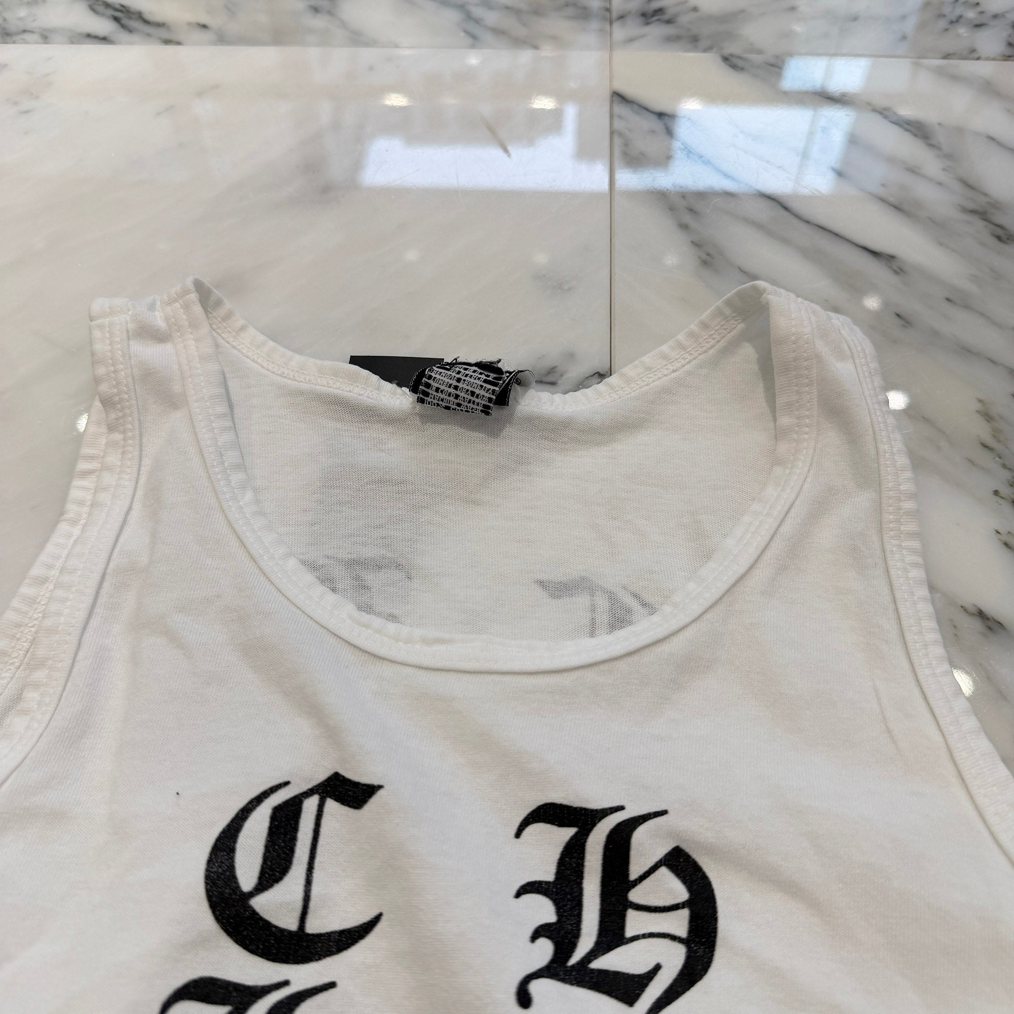 CHROME HEARTS Script Logo Print Tank Top Size S クロムハーツ オールド スクリプトロゴ プリントタンクトップ サイズS