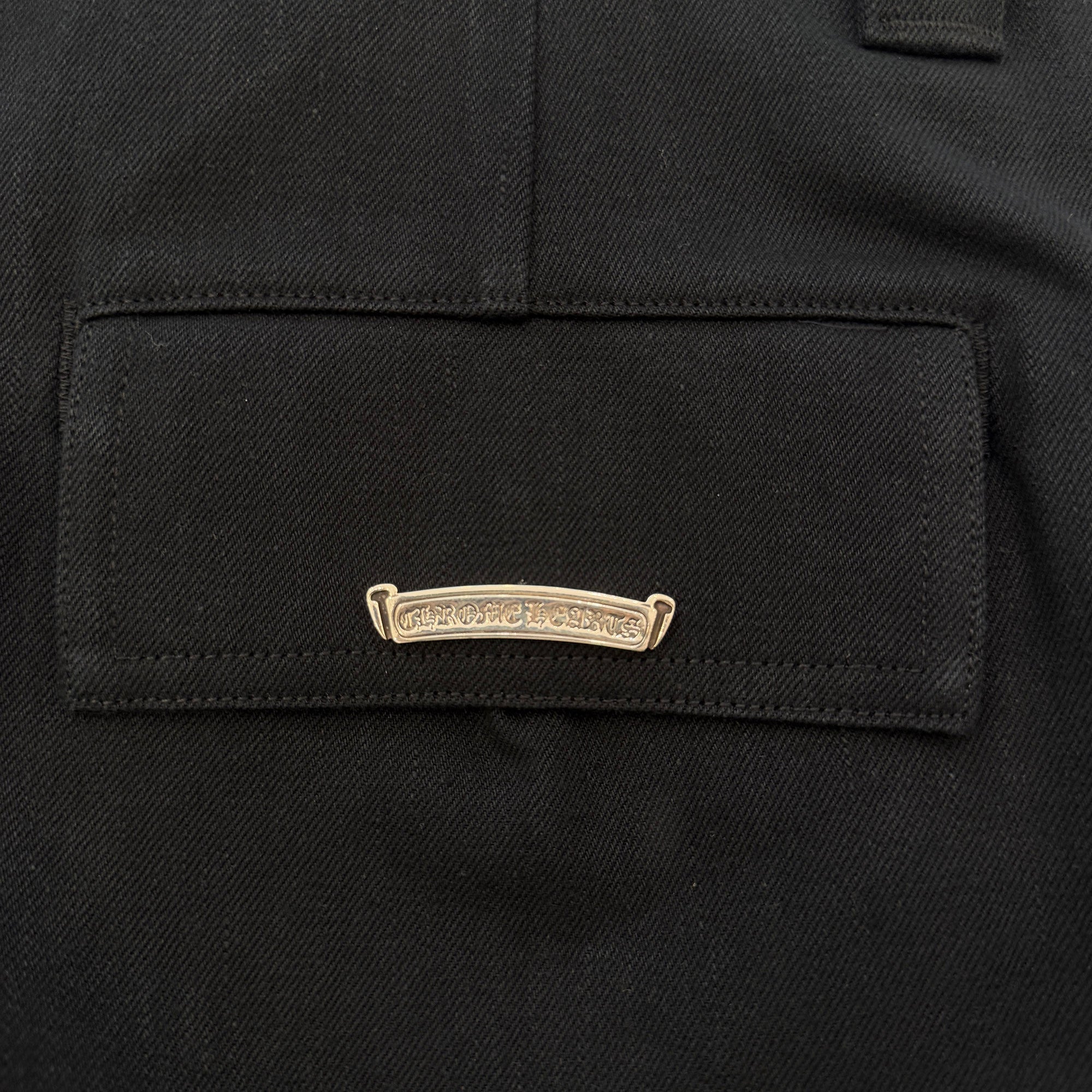 CHROME HEARTS Ankle Straps Cross Ball Button Wide Leg Denim Pants Size 34 クロムハーツ アンクルストラップ クロスボールボタン ワイドレッグ デニムパンツ サイズ34