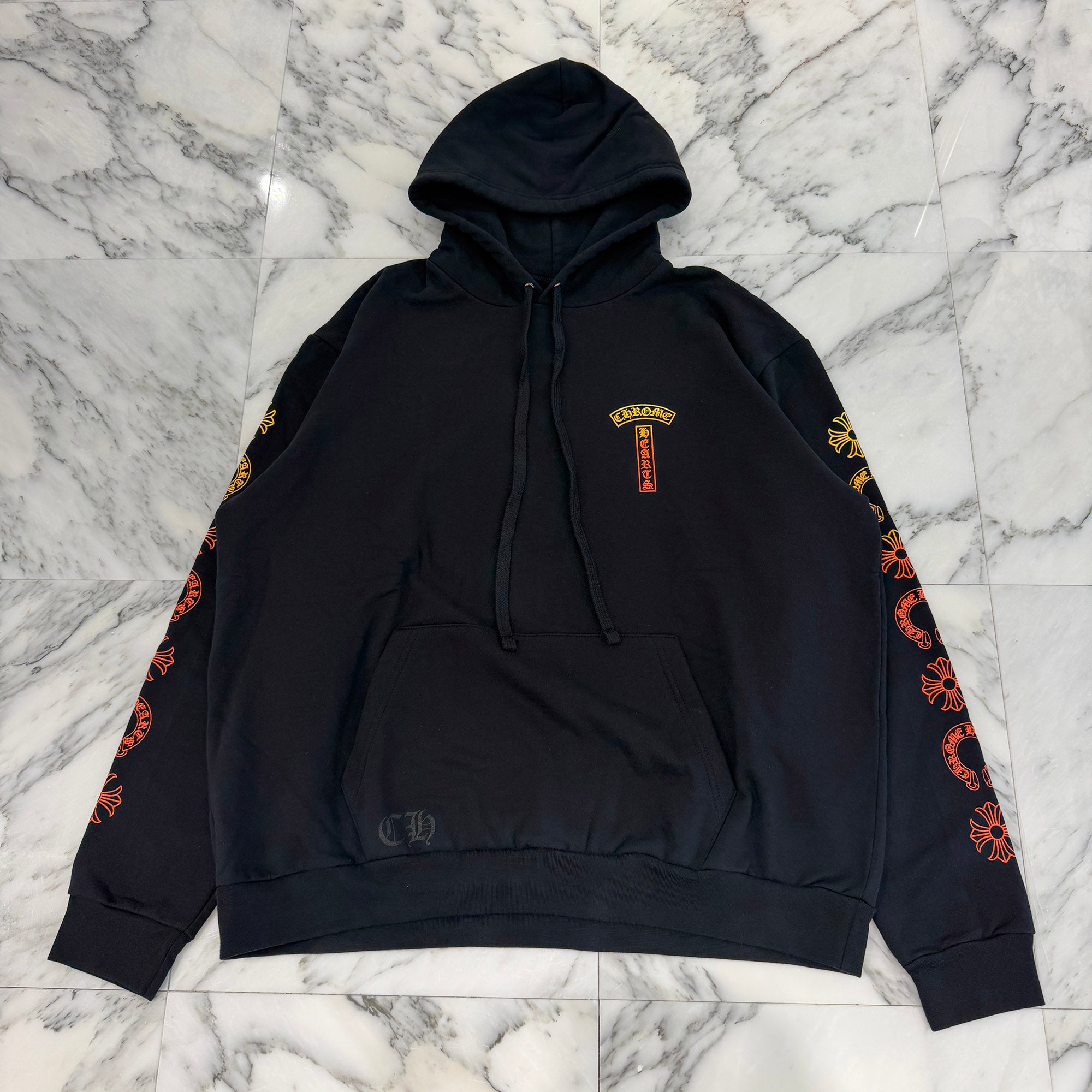 CHROME HEARTS Gradient Vertical Logo Print Pullover Hoodie Size XL クロムハーツ グラデーション ヴァーティカルロゴ プリント プルオーバー フーディー サイズXL