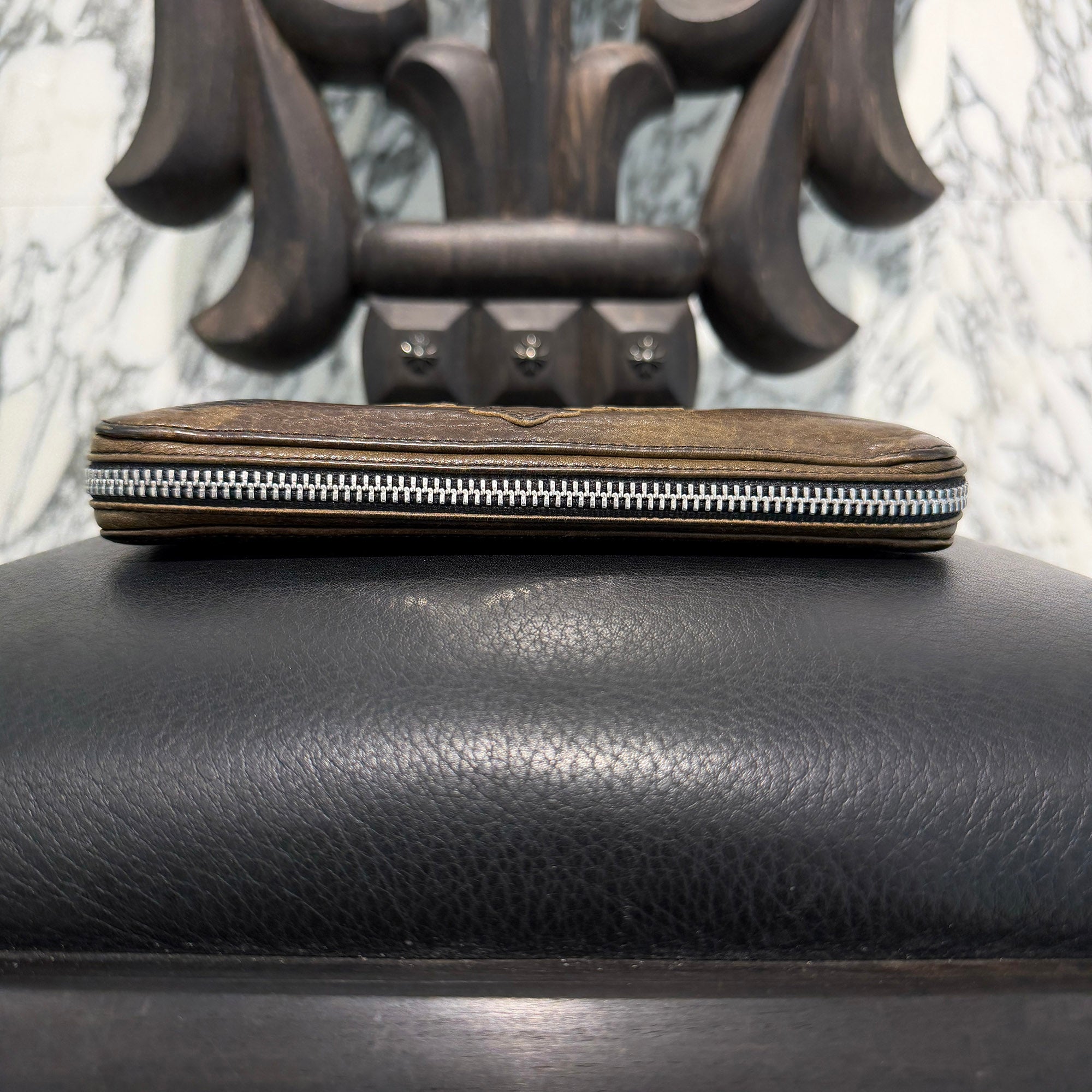 CHROME HEARTS Camouflage 3 Cemetery Cross Leather Patch REC F ZIP Wallet クロムハーツ カモフラージュ 3セメタリークロス レザーパッチ レック F ジップ ウォレット