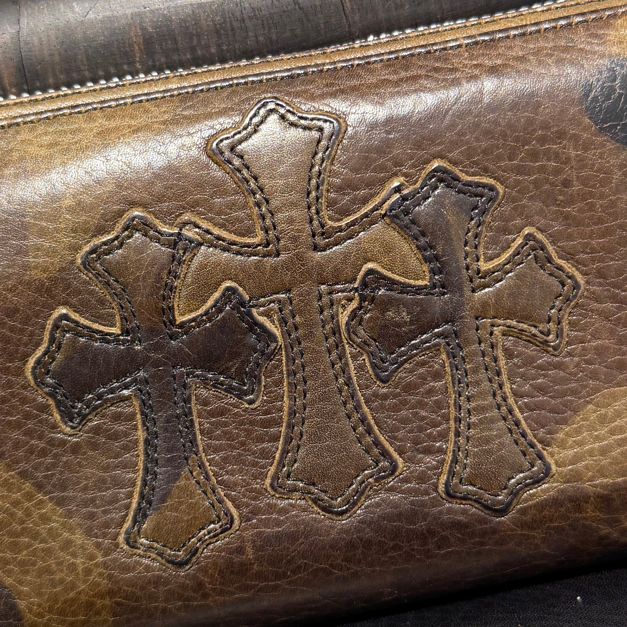 CHROME HEARTS Camouflage 3 Cemetery Cross Leather Patch REC F ZIP Wallet クロムハーツ カモフラージュ 3セメタリークロス レザーパッチ レック F ジップ ウォレット