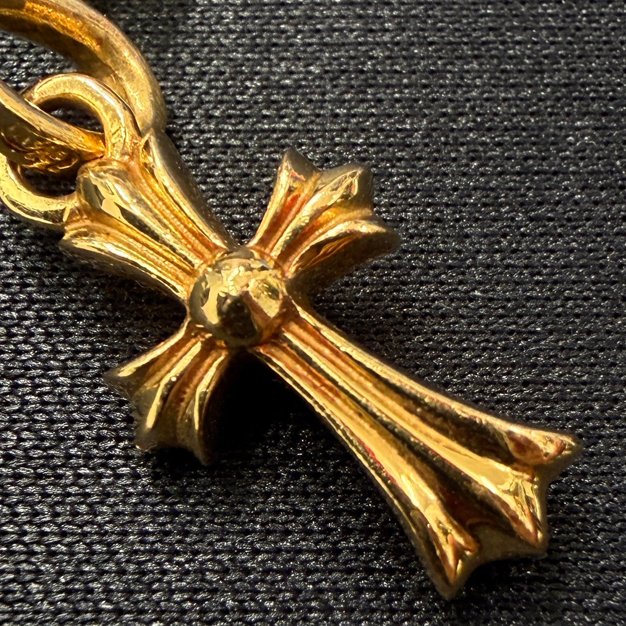 CHROME HEARTS 22K Baby Fat Cross Earring クロムハーツ 22K ベイビーファットクロス ピアス