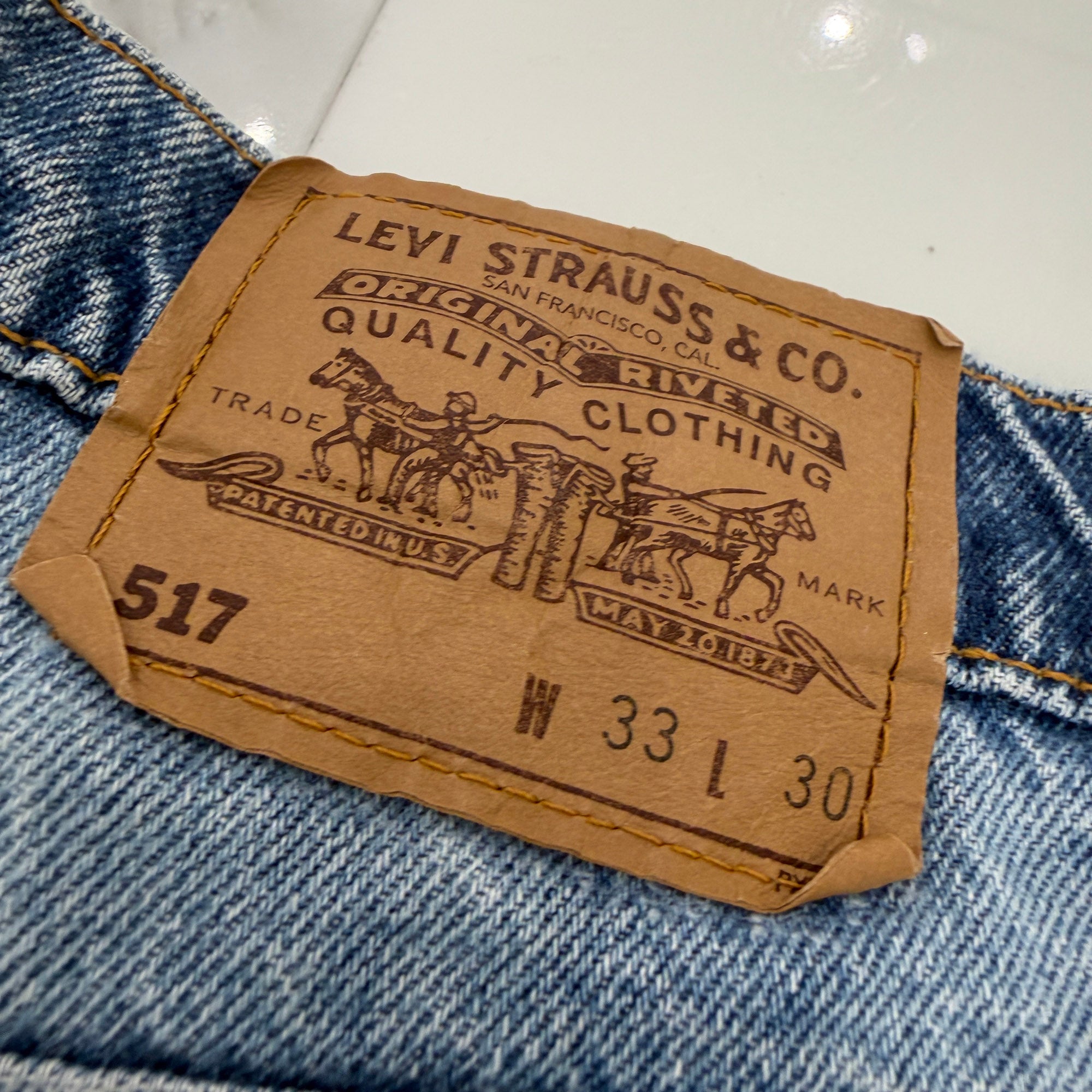 CHROME HEARTS × Levi's 517 VNTG Cross Leather Patch Denim Skirt Size 27 クロムハーツ × リーバイス 517 ヴィンテージ クロスレザーパッチ デニムスカート サイズ27