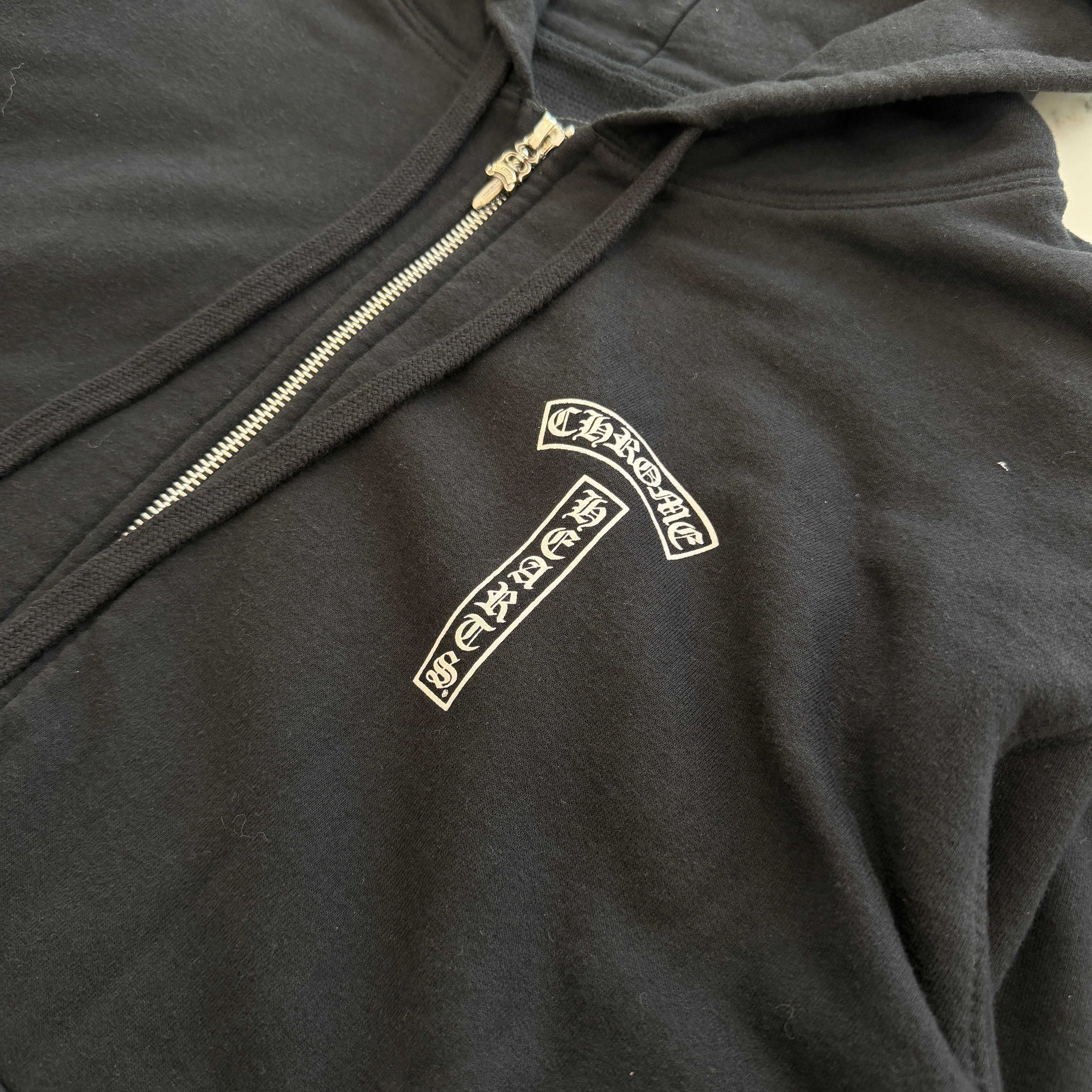 CHROME HEARTS T Bar Logo Back Arch USA Thermal Zip Up Hoodie Size S クロムハーツ Tバー ロゴ バックアーチ USA サーマル ジップアップ フーディ サイズS