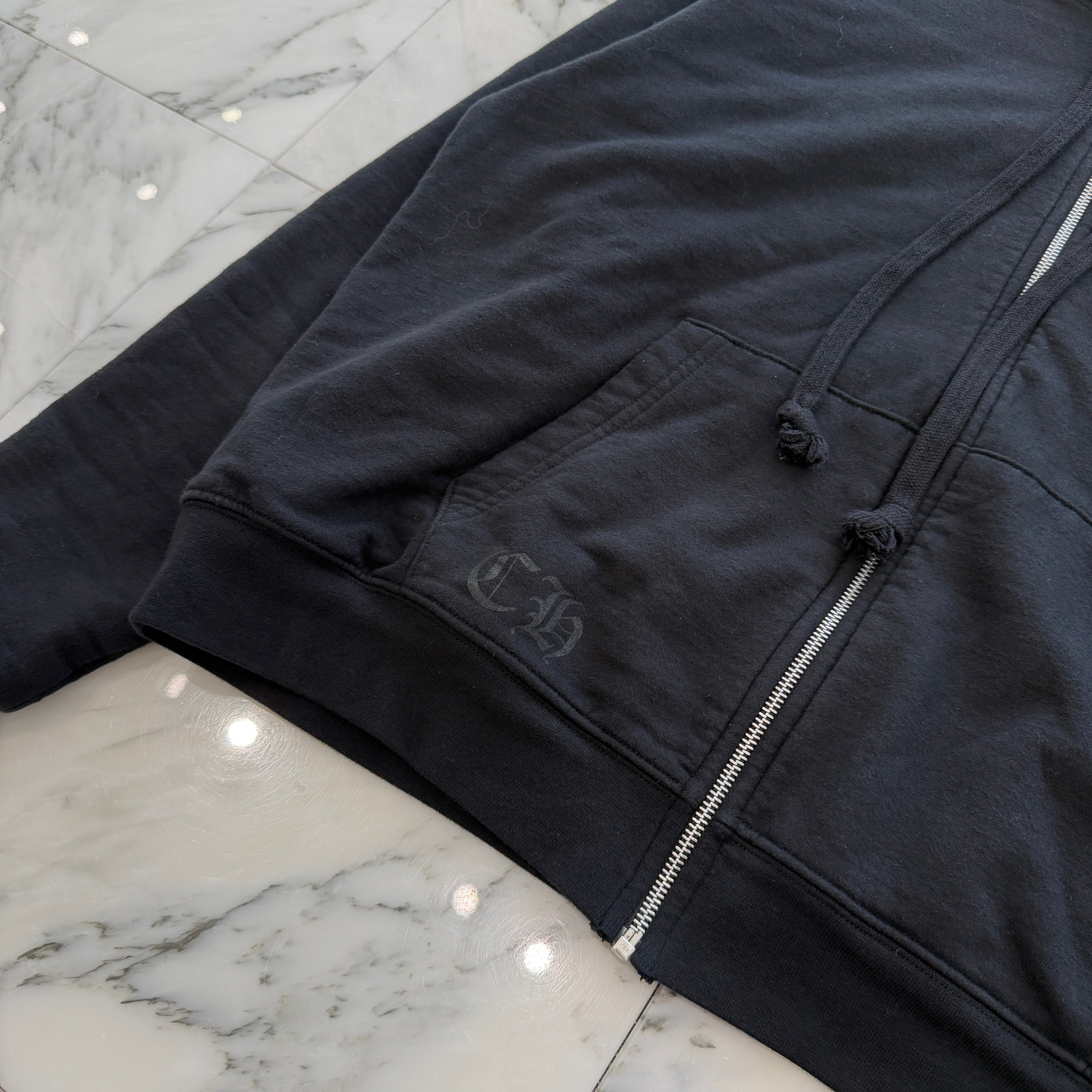 CHROME HEARTS T Bar Logo Back Arch USA Thermal Zip Up Hoodie Size S クロムハーツ Tバー ロゴ バックアーチ USA サーマル ジップアップ フーディ サイズS