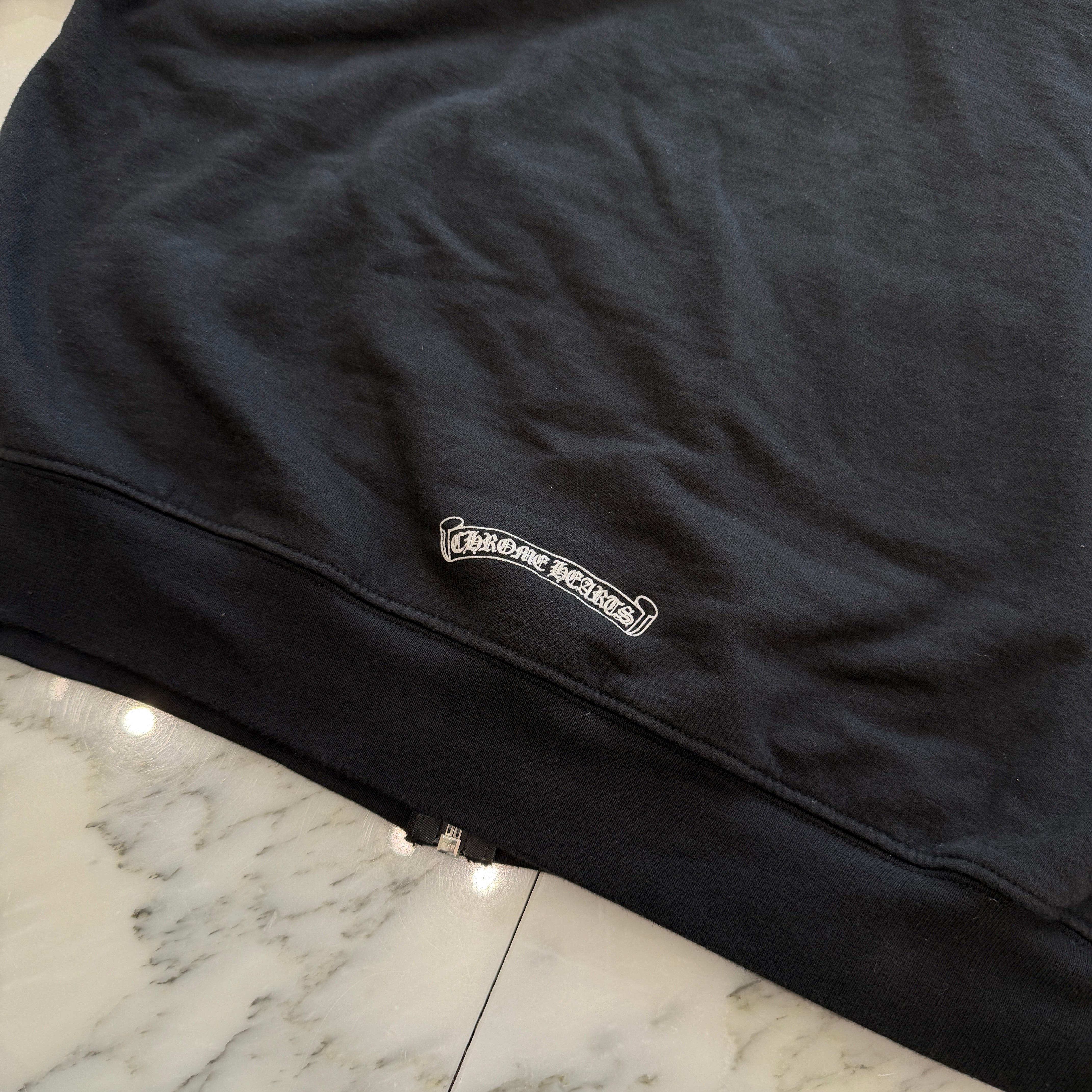 CHROME HEARTS T Bar Logo Back Arch USA Thermal Zip Up Hoodie Size S クロムハーツ Tバー ロゴ バックアーチ USA サーマル ジップアップ フーディ サイズS