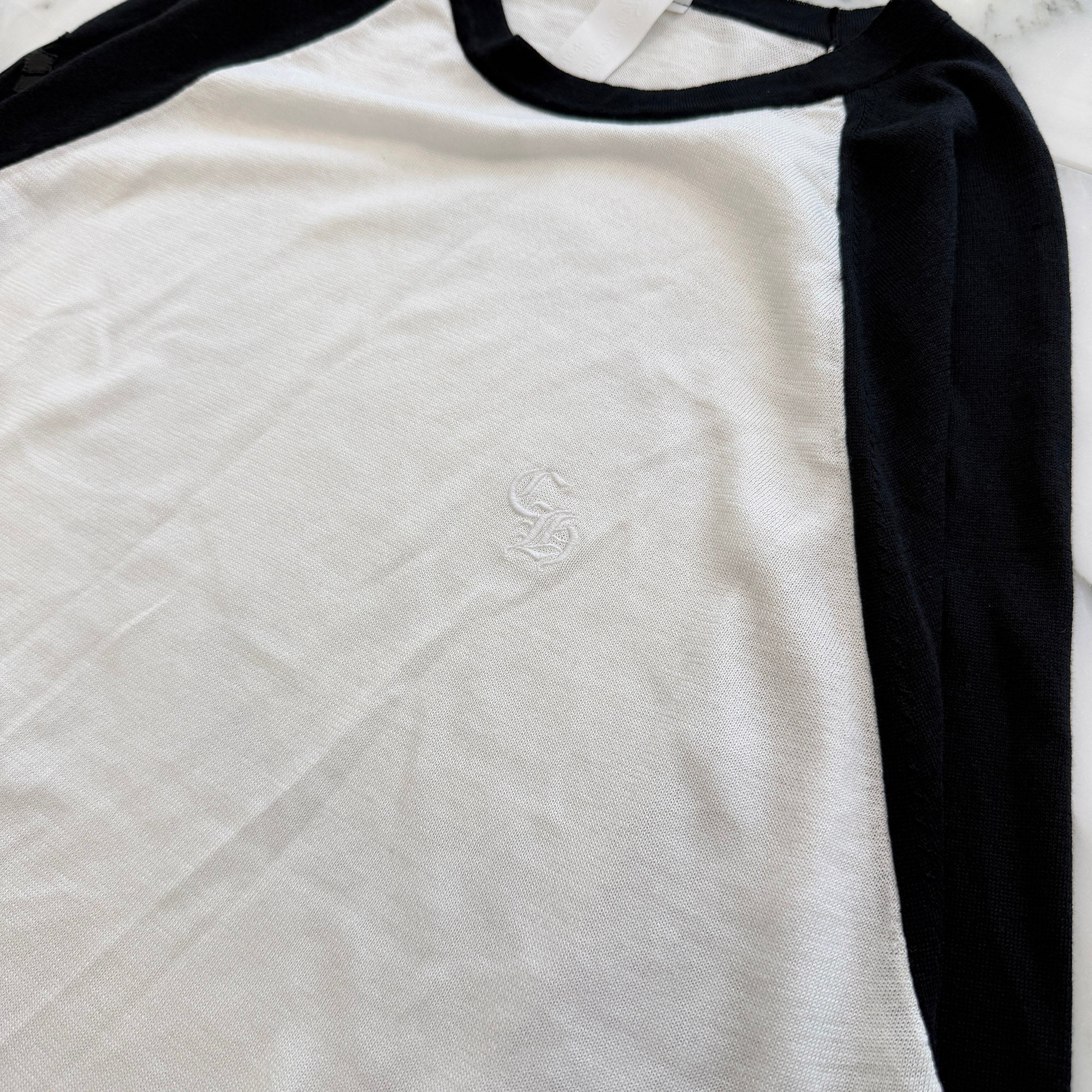 CHROME HEARTS 2026SS 3 Cross Patch CH Logo Embroidery Raglan Long Sleeve Tee Size XL クロムハーツ 3クロスパッチ CHロゴ刺繍 ラグラン ロングスリーブTシャツ サイズXL